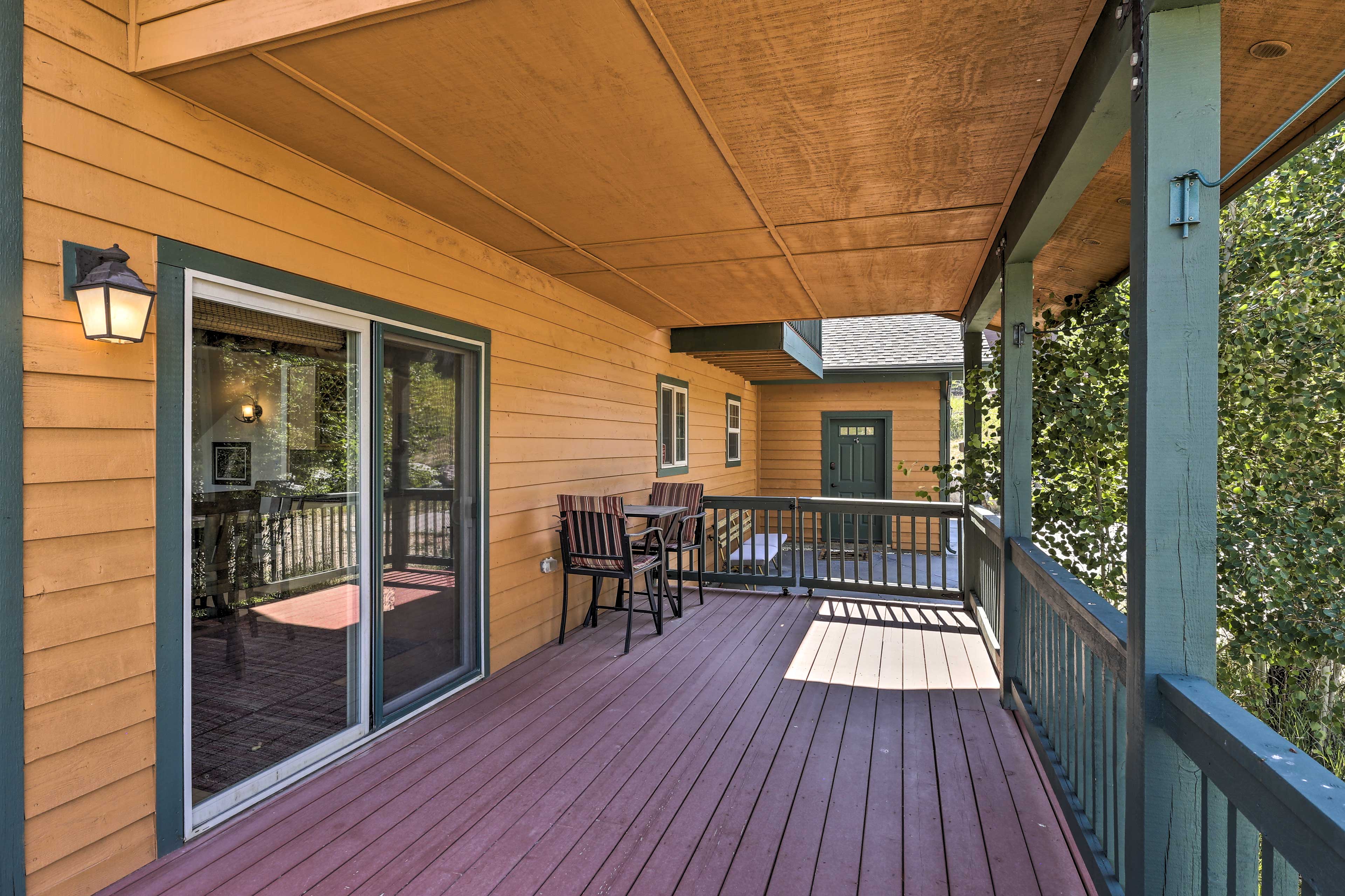 Enjoy an after dinner beverage at this intimate table.