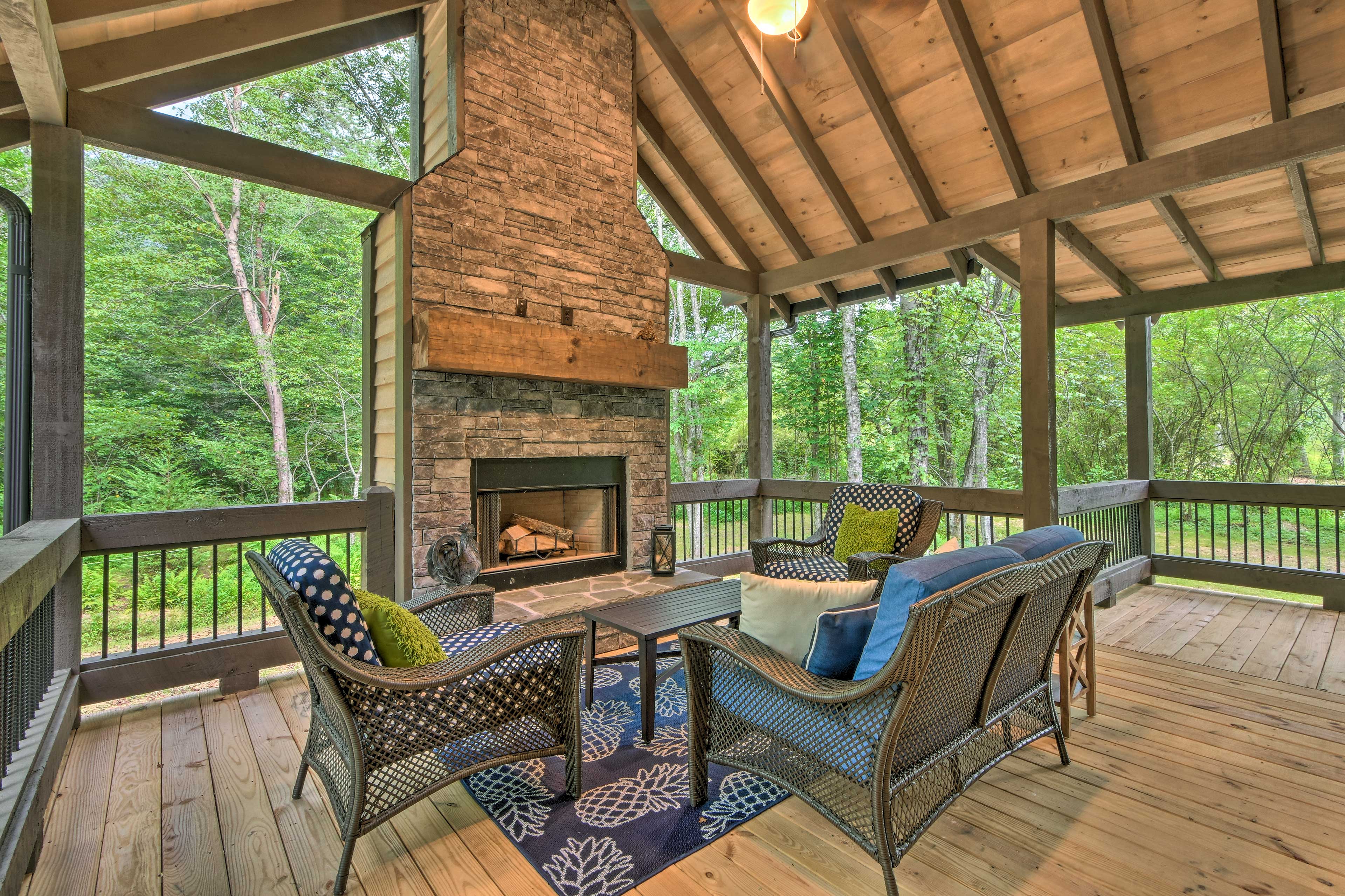 You'll love spending your days on this spacious covered porch.