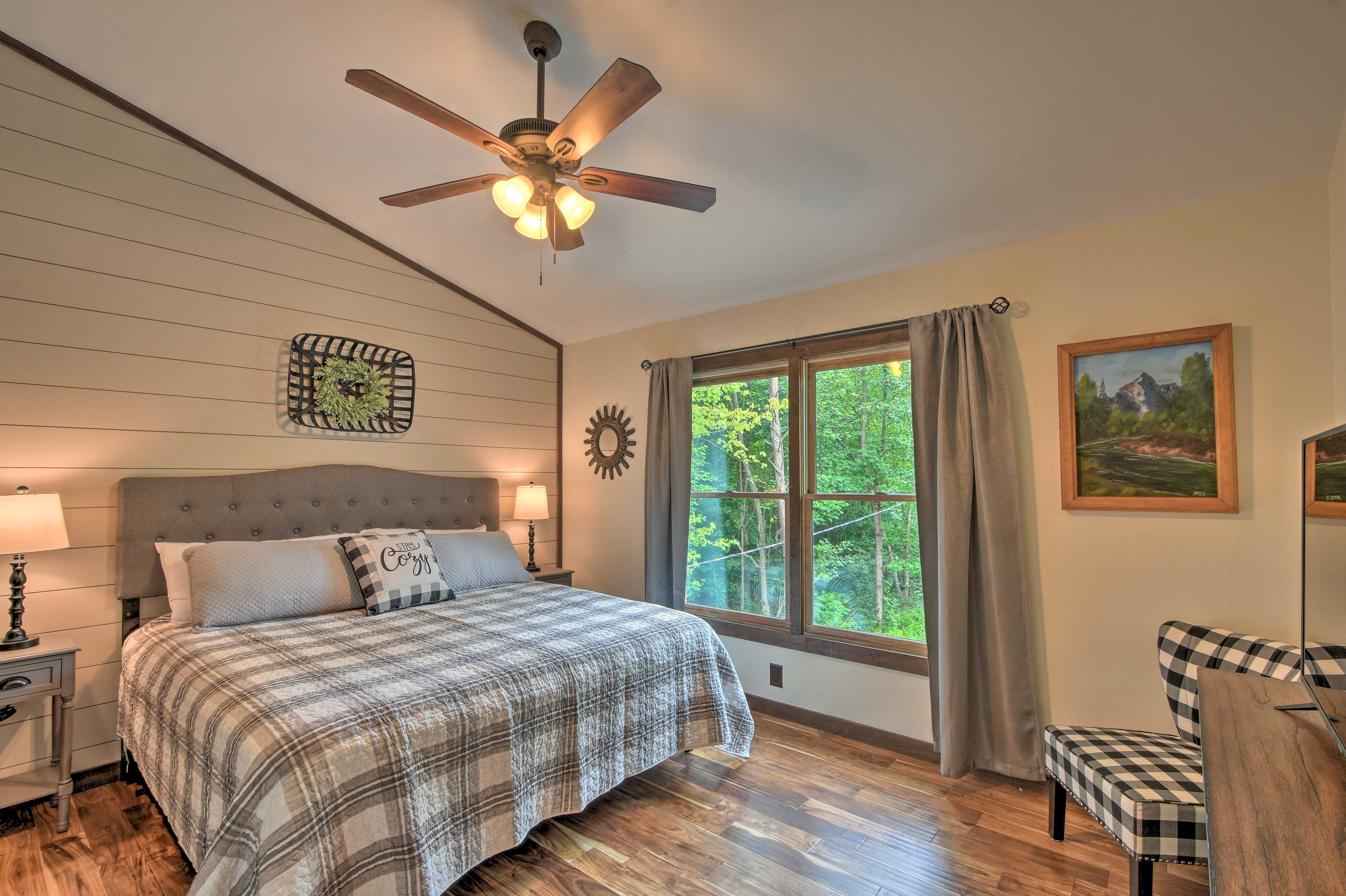 The second bedroom also hosts a king bed.