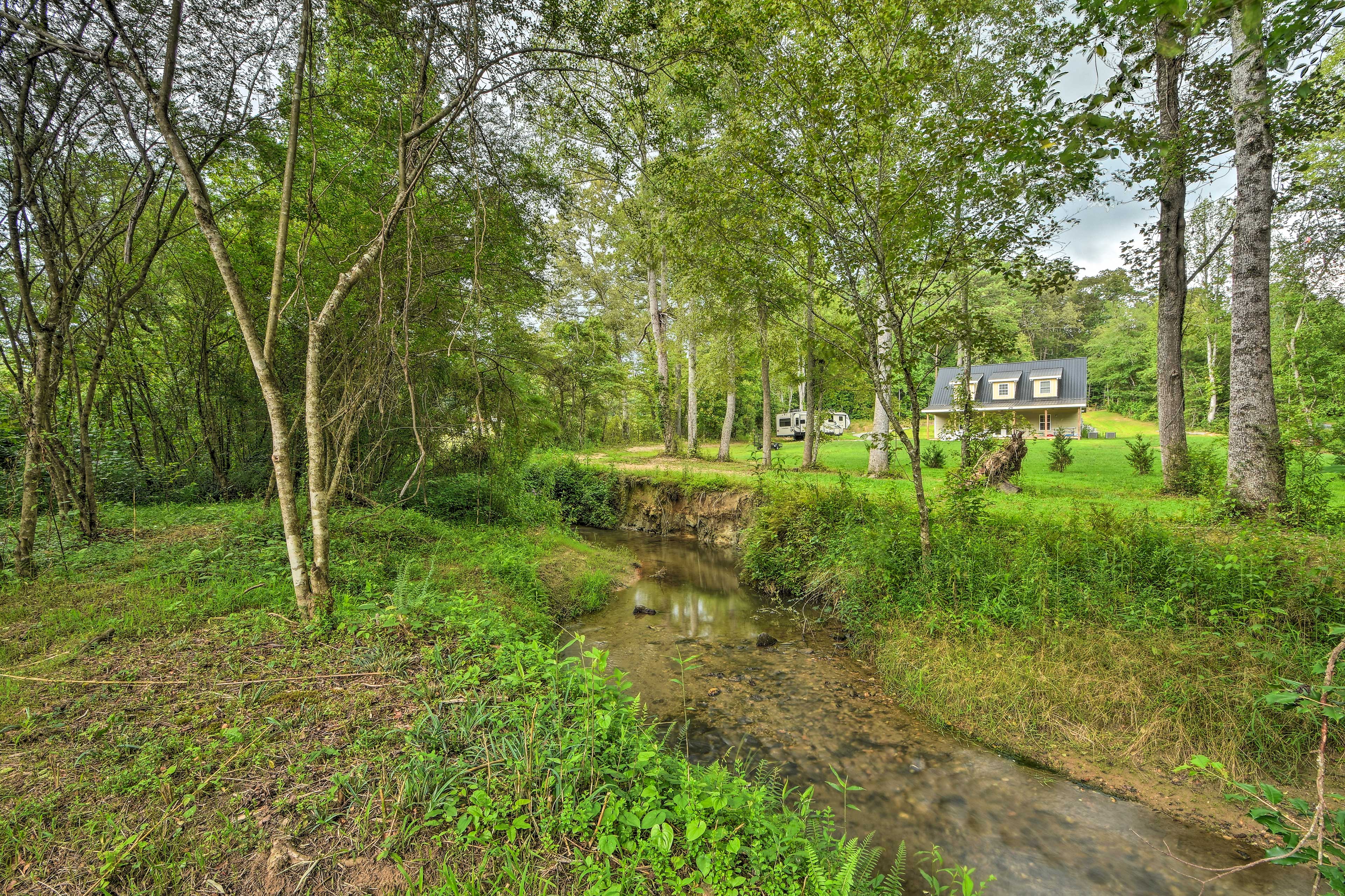 There's even a creek on the property.