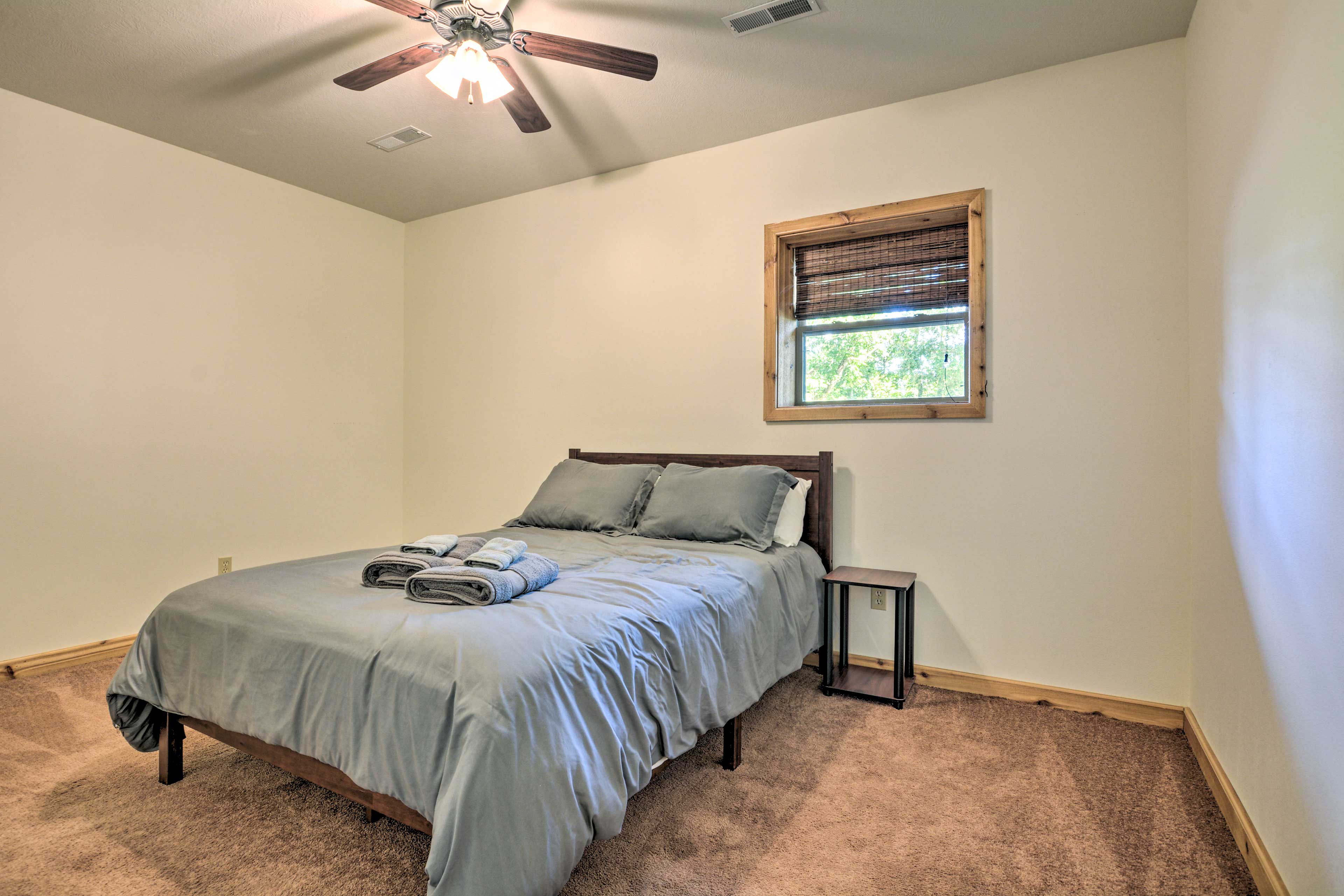 The last bedroom features a full bed.