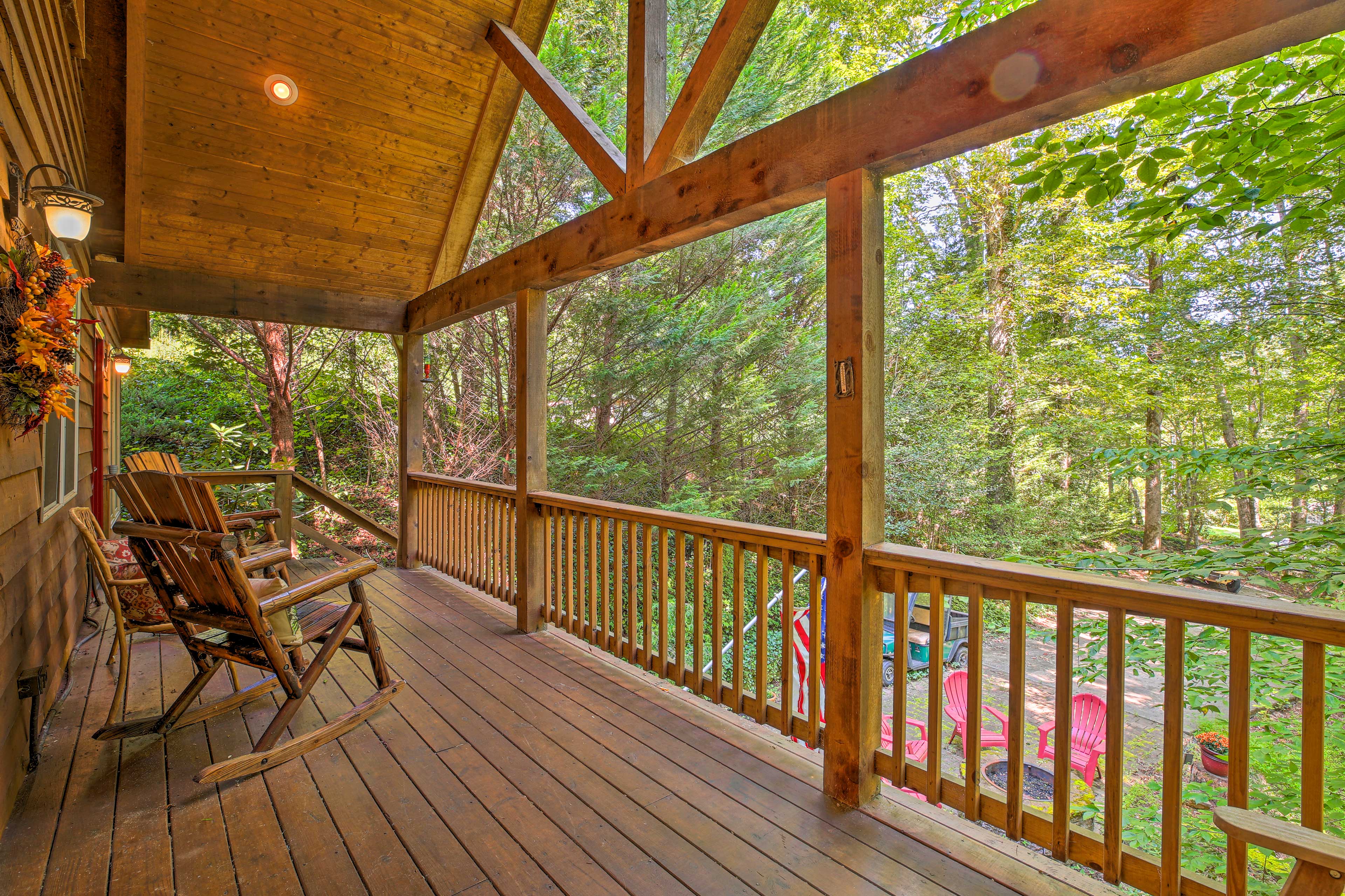 Kick back and relax on the private covered deck!