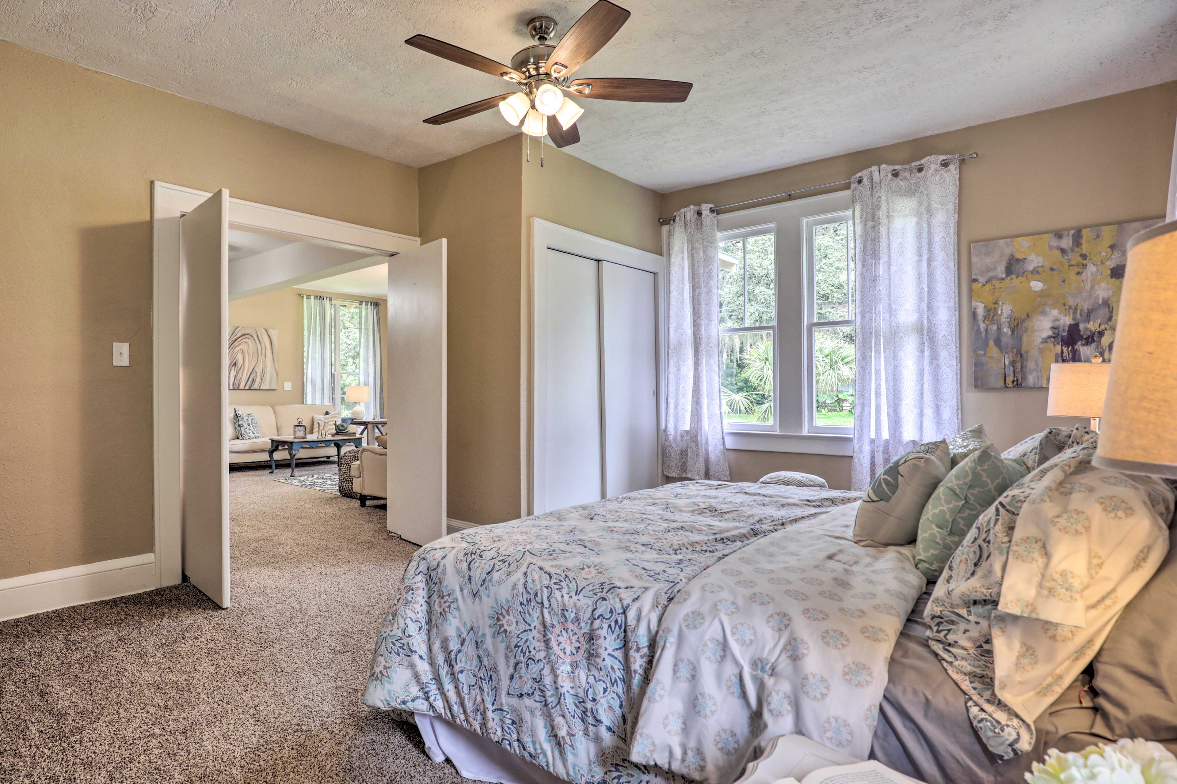 Sleep comfortably underneath the ceiling fan.