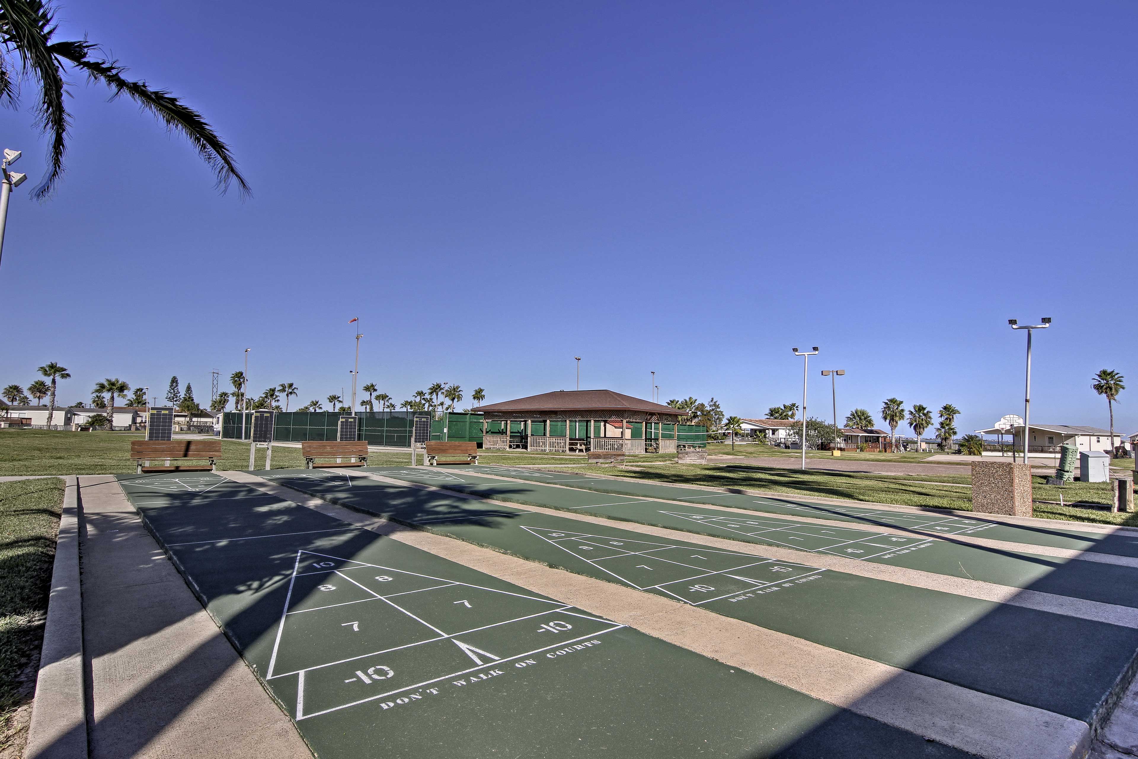 Play shuffleboard with your friends.