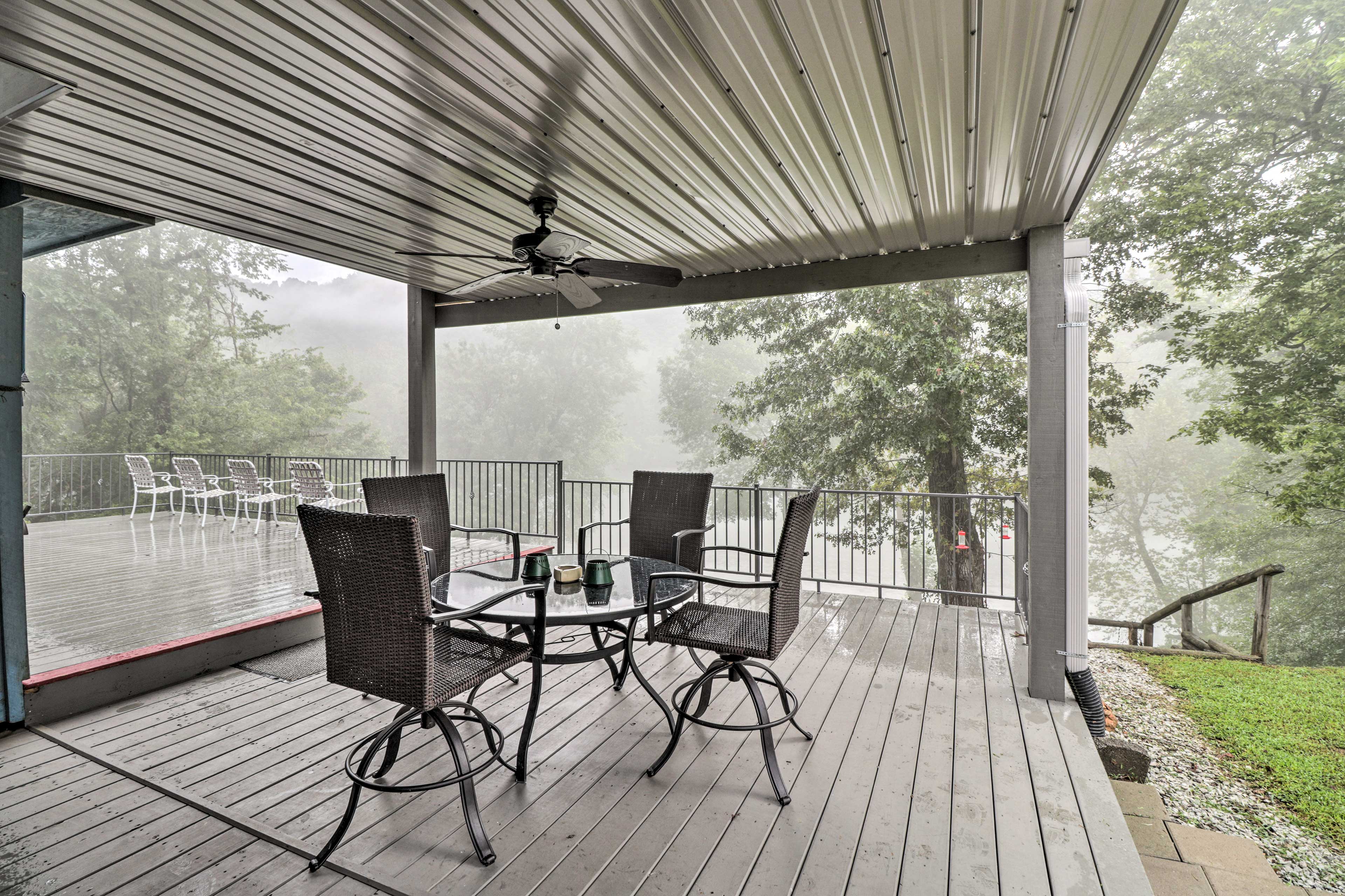 Enjoy easy access to fishing on the White River just steps from your back deck!