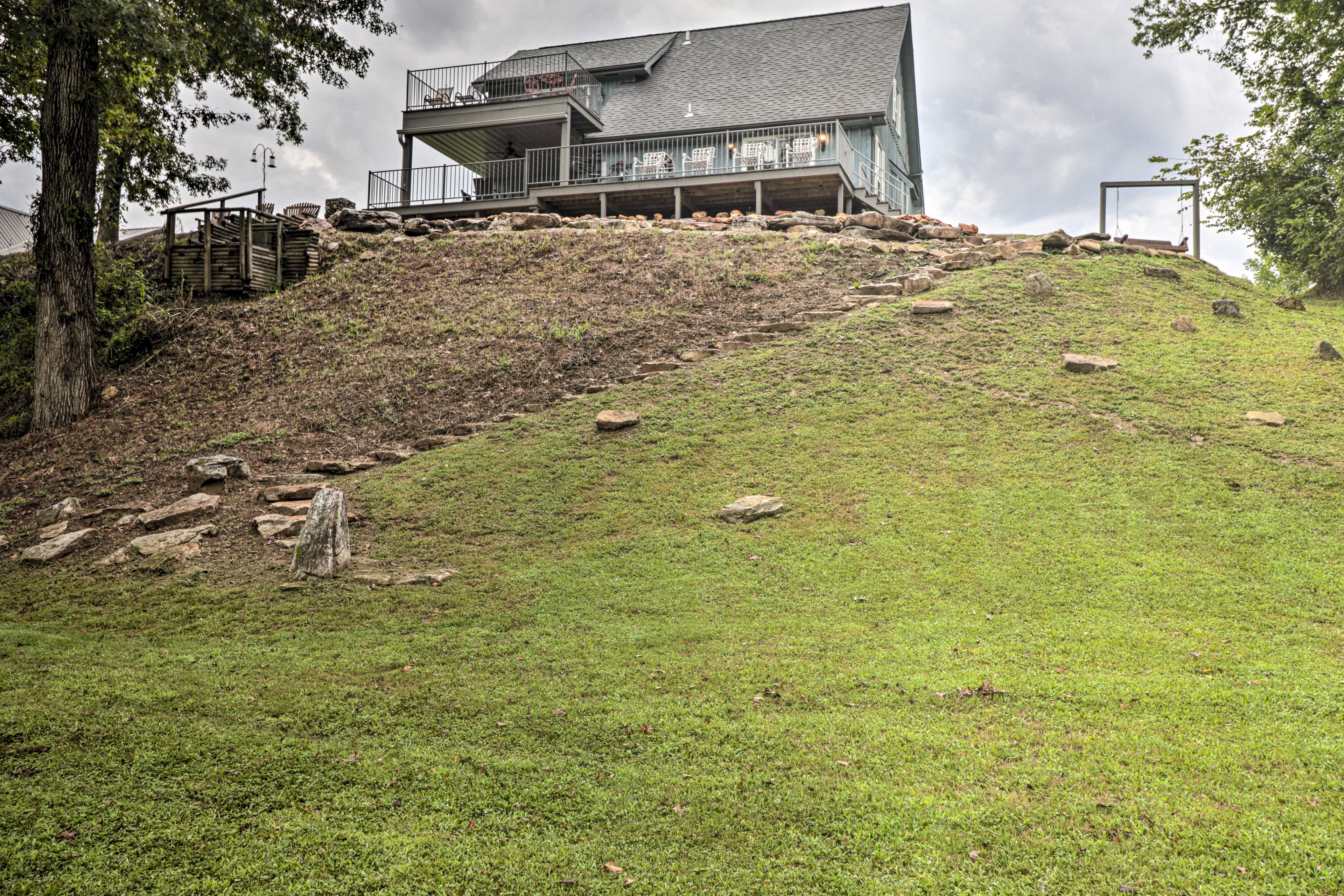 Make your way down these stone steps to the water!