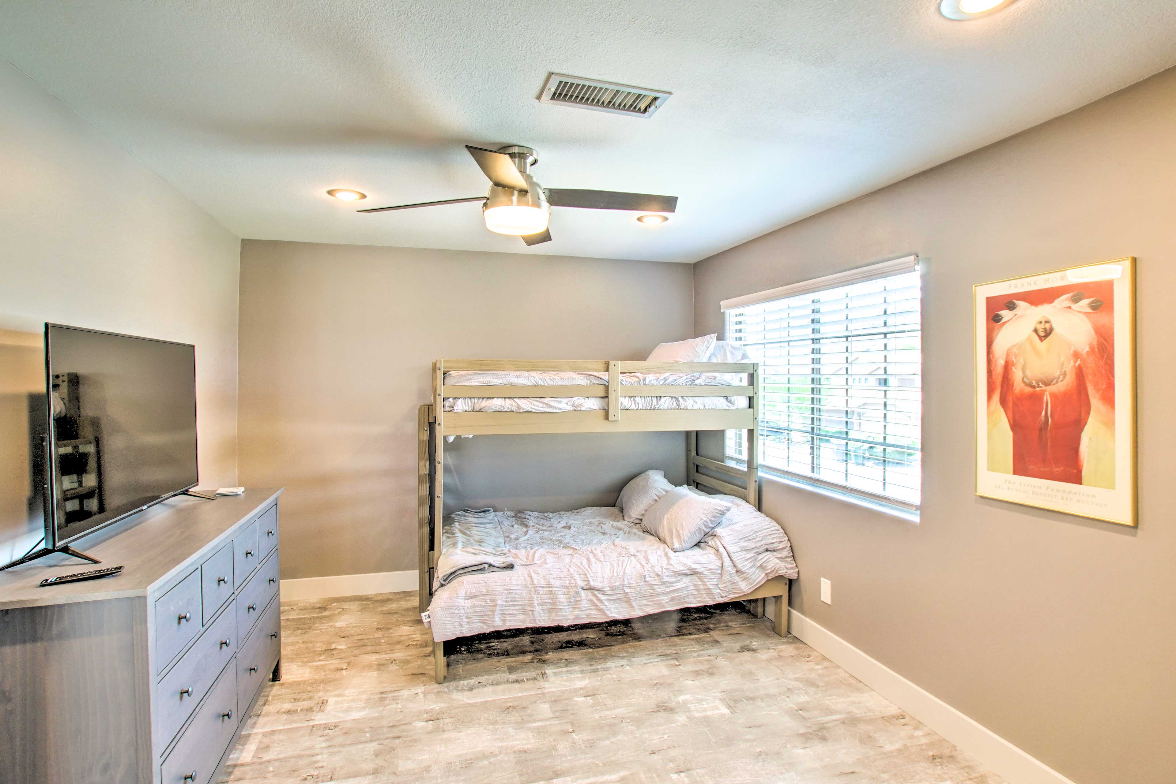 The kiddos will love bunking in the fourth bedroom's twin/full bunk bed.