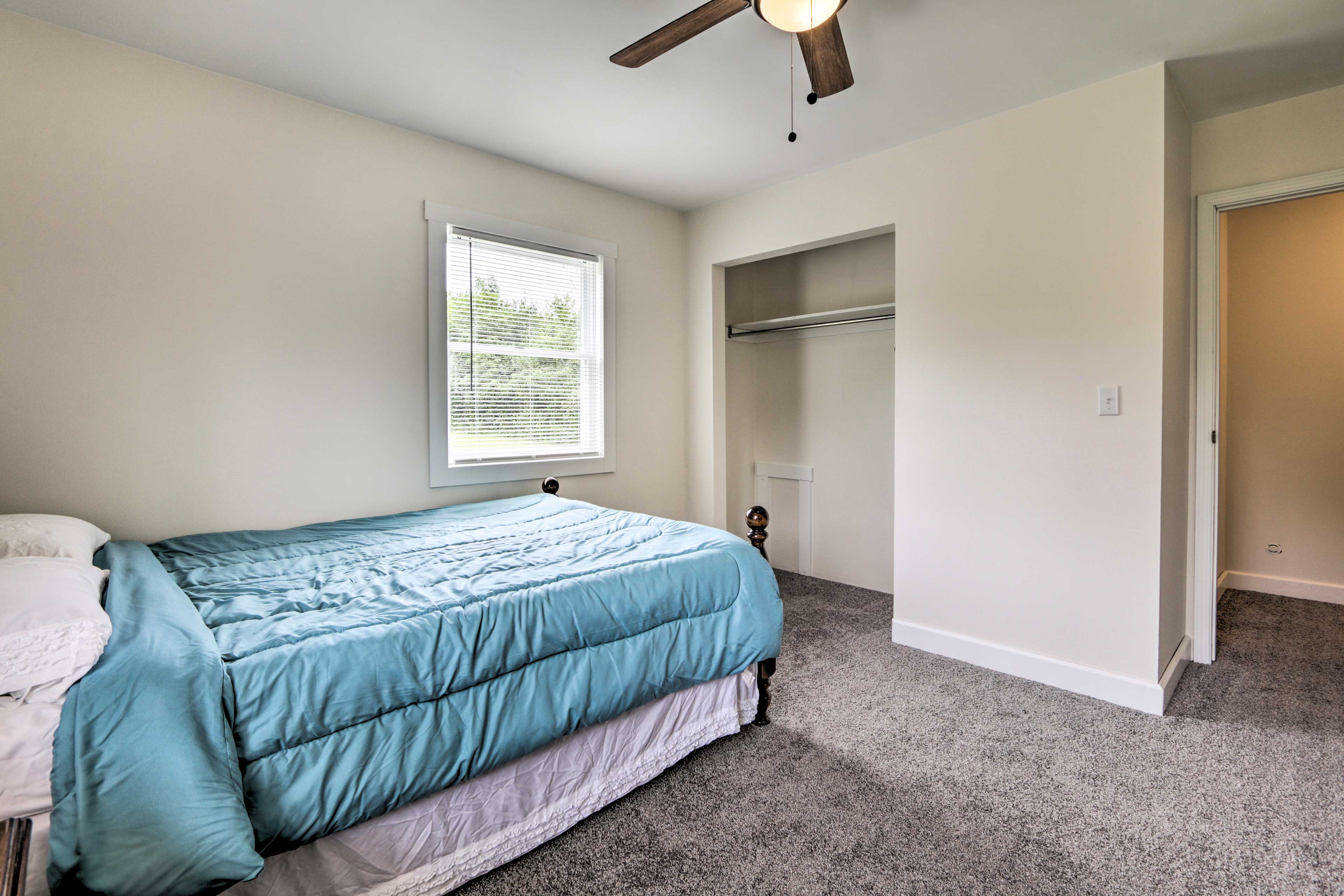 Each cozy bedroom boasts its own queen bed.