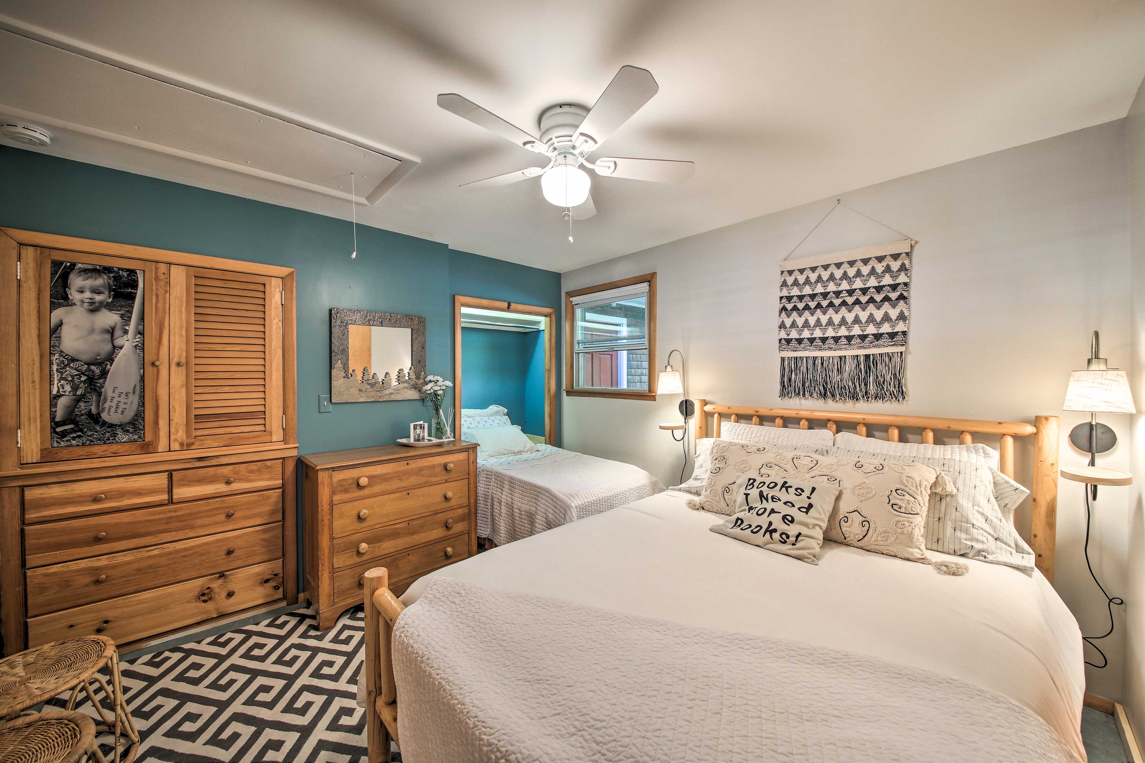 Bedroom 2 | Ceiling Fan | Queen Bed | Twin Bed