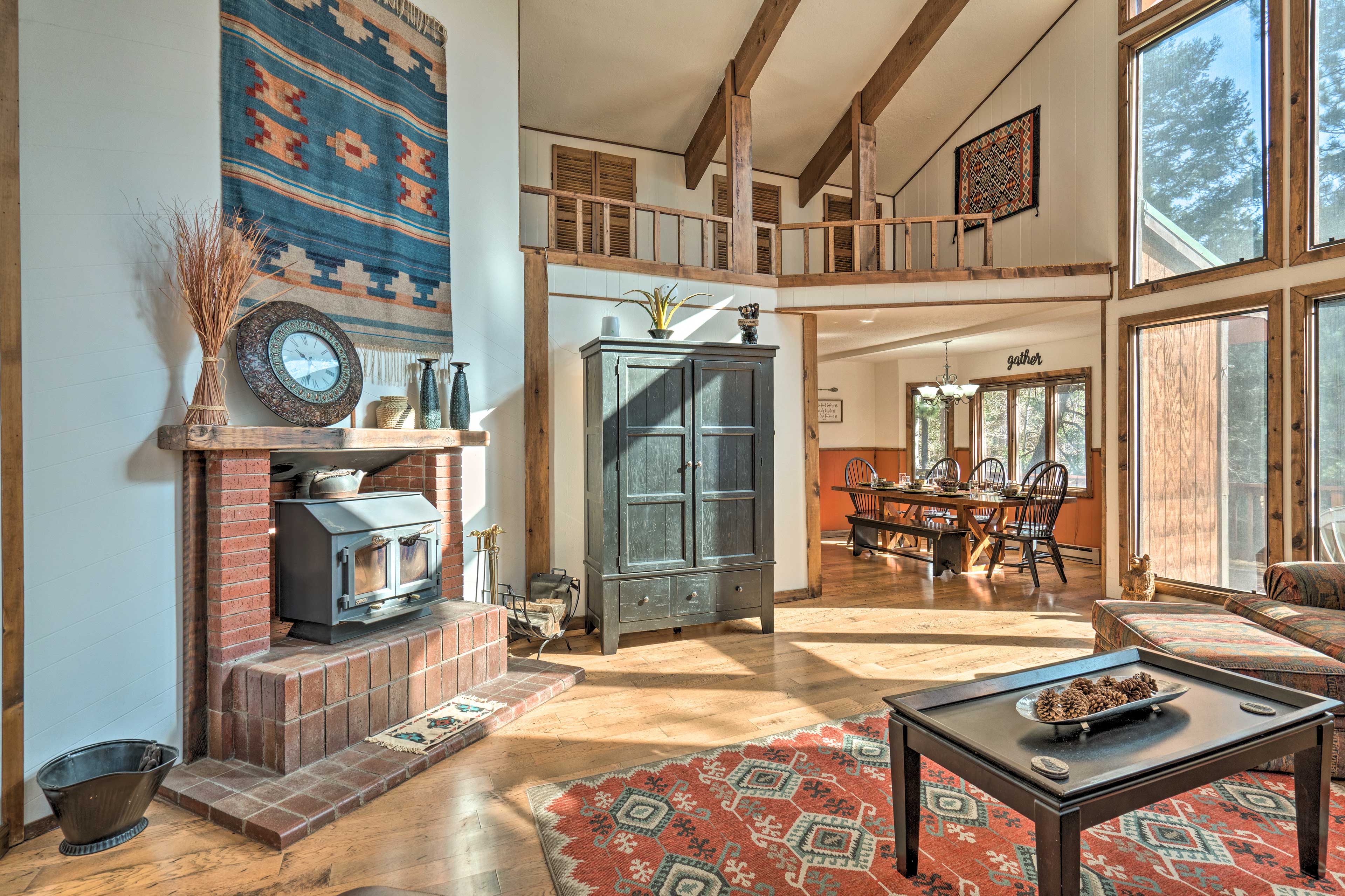 Living Room | Wood-Burning Fireplace