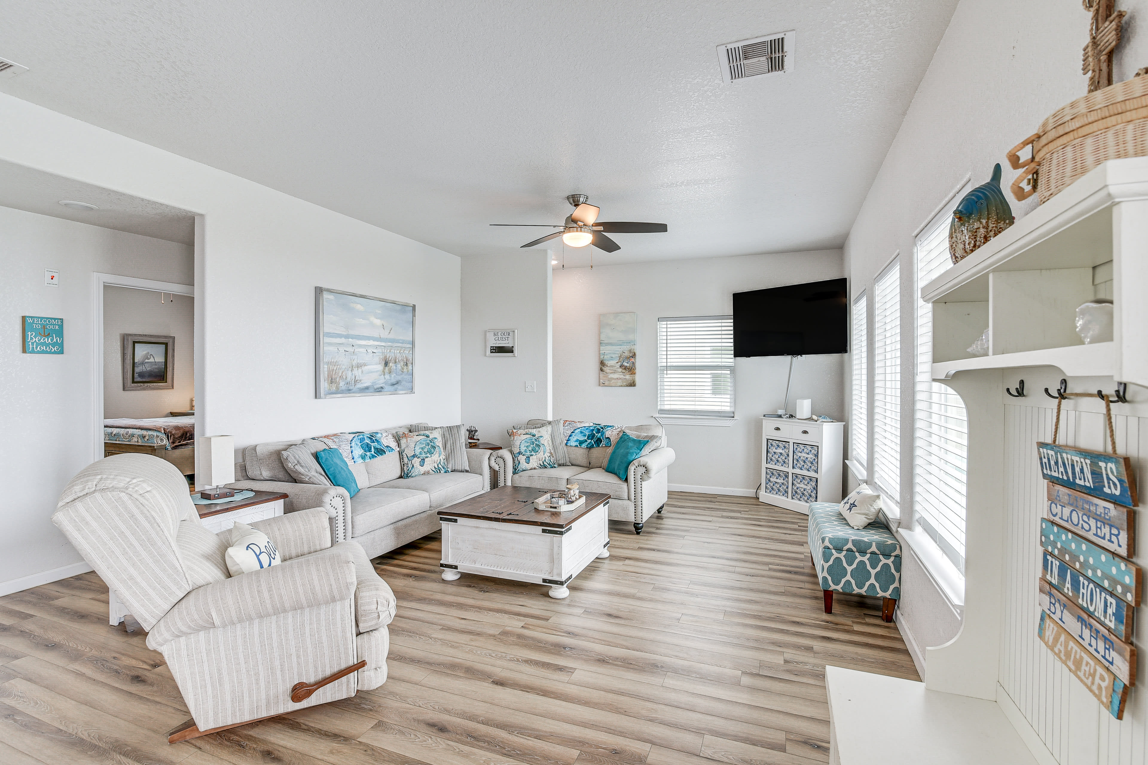 Living Room | Gulf of Mexico Views | Central Air Conditioning