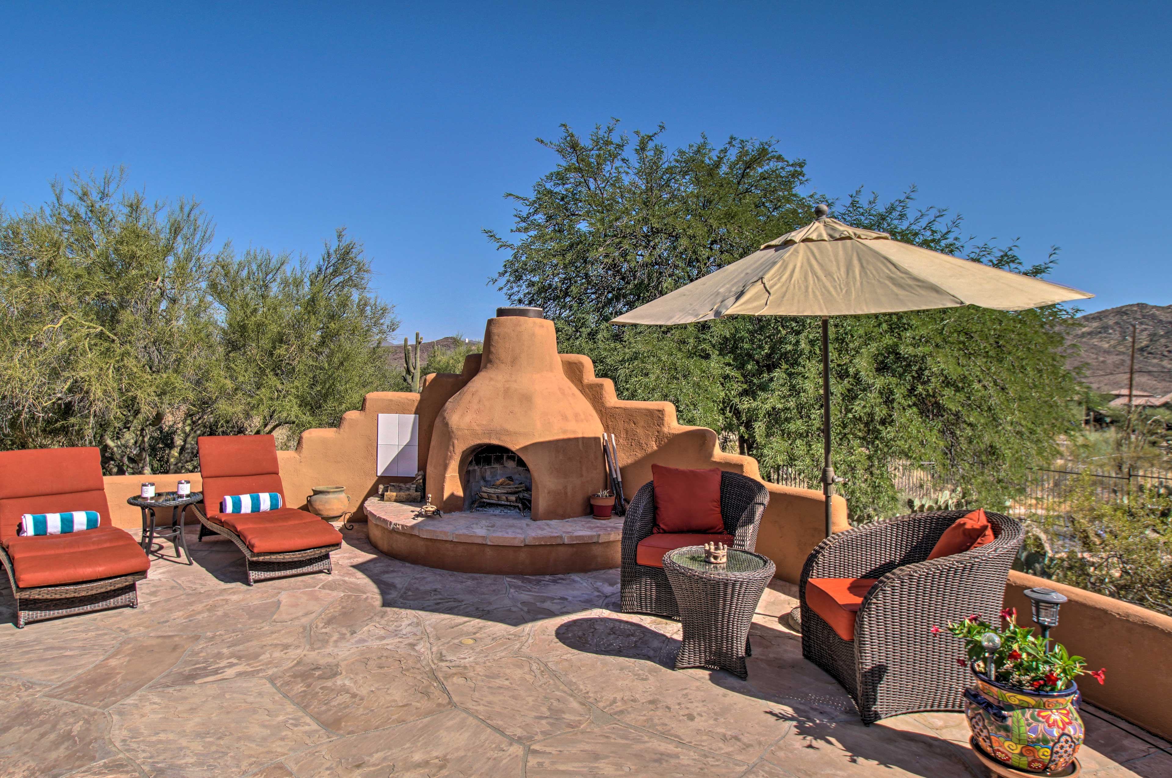 Private Patio | Wood-Burning Chiminea