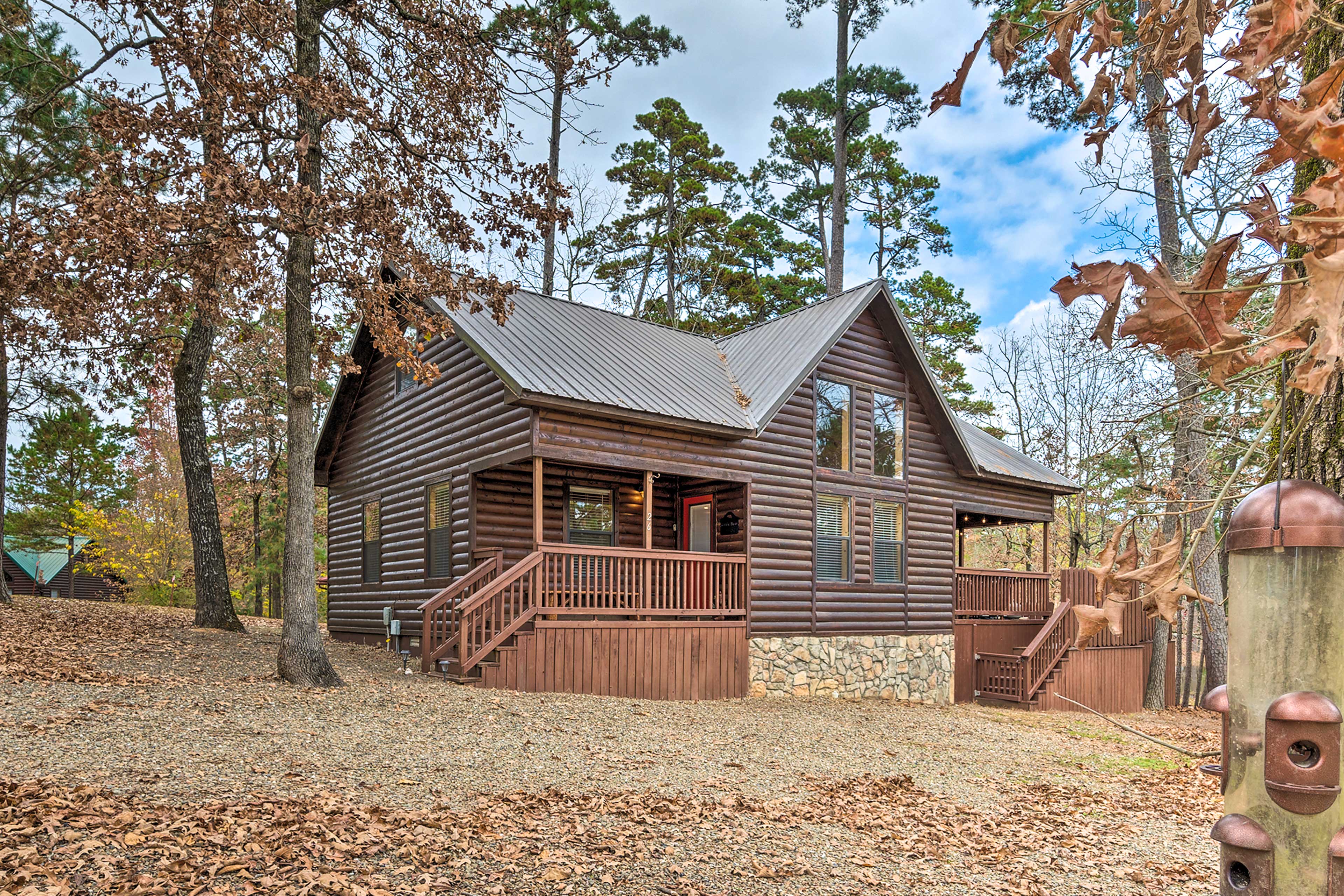 Home Exterior | Outdoor Fireplace | Pond View | 'Little Bear's Pond'