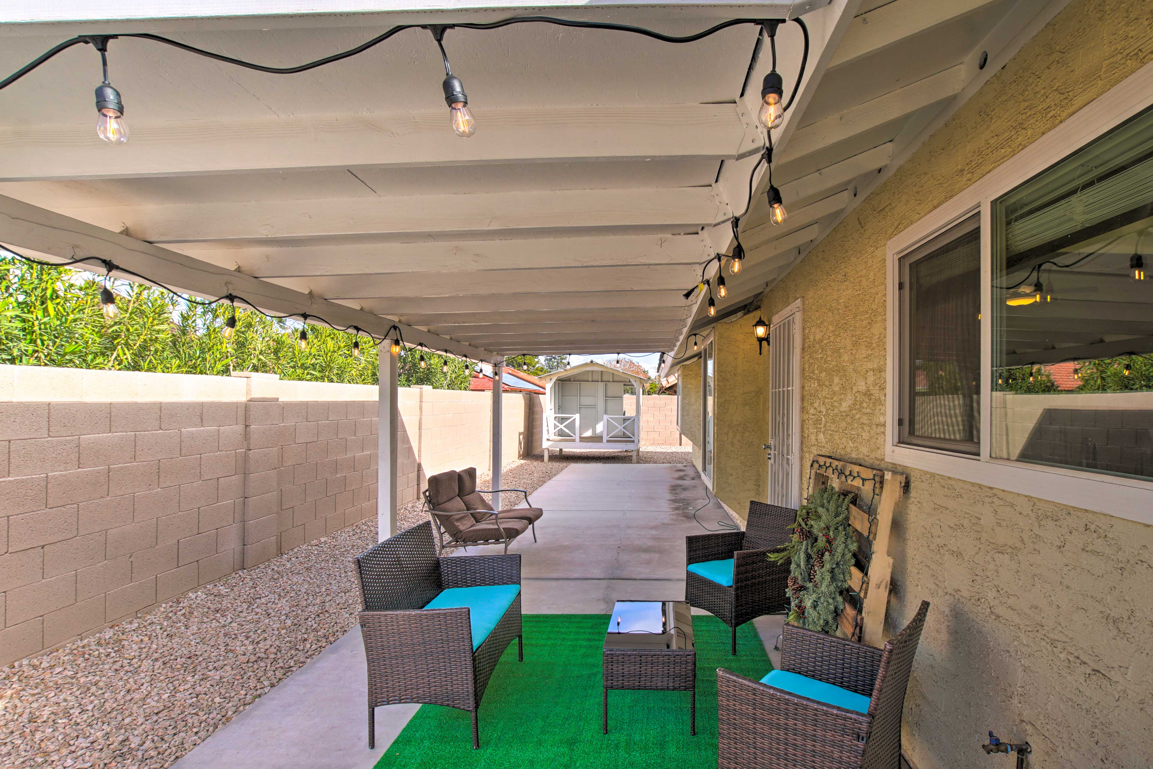 Covered Patio | Charcoal Grill | Single-Story Home