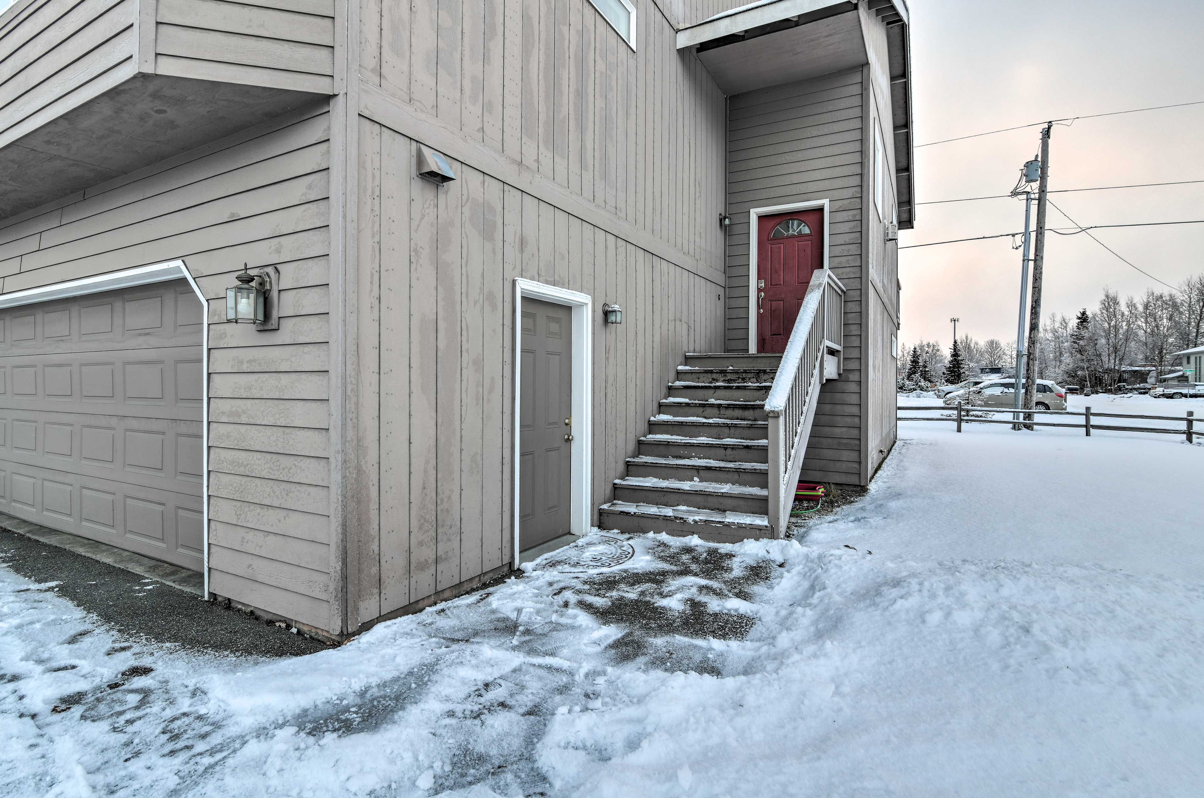 Townhome Exterior | Stairs to Access