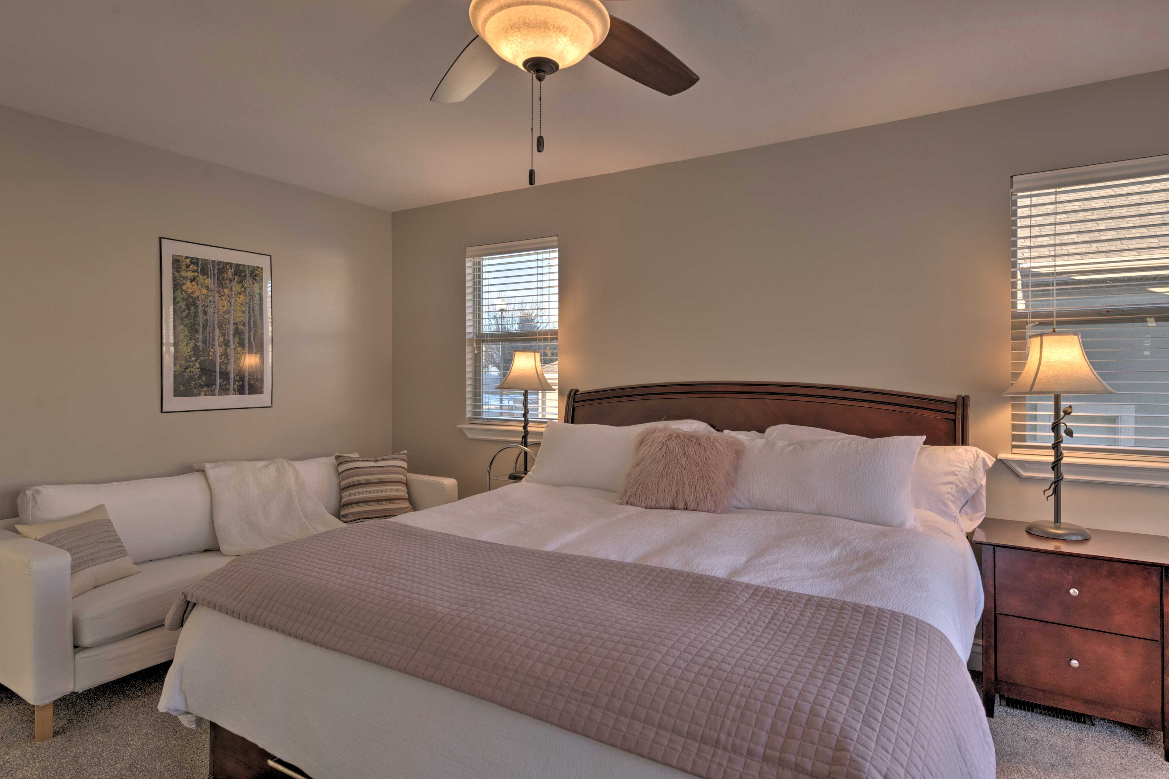 Bedroom 1 | King Bed | Linens Provided Throughout Home