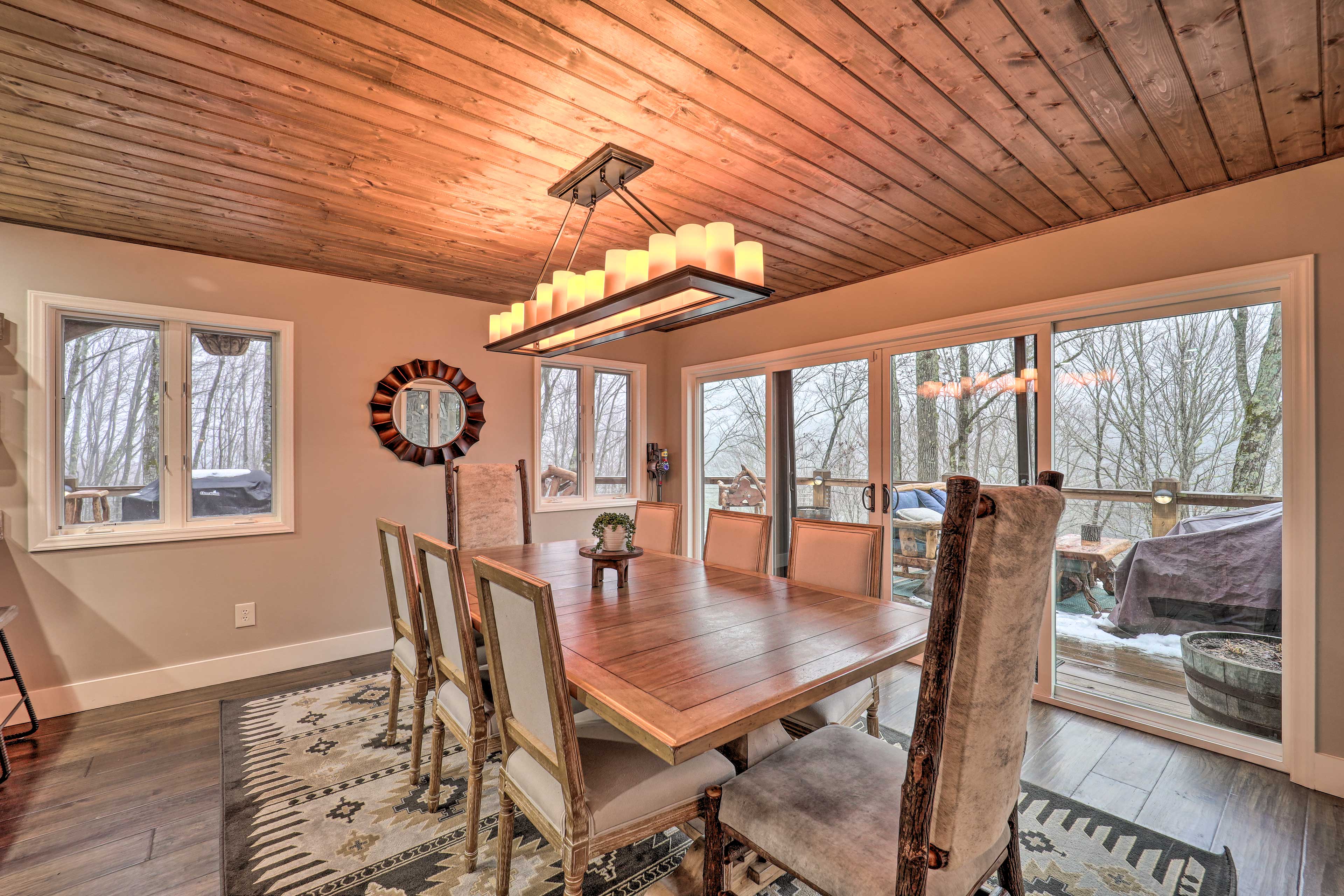 Dining Room | 1st Floor | Dishware/Flatware | Access to Wraparound Porch