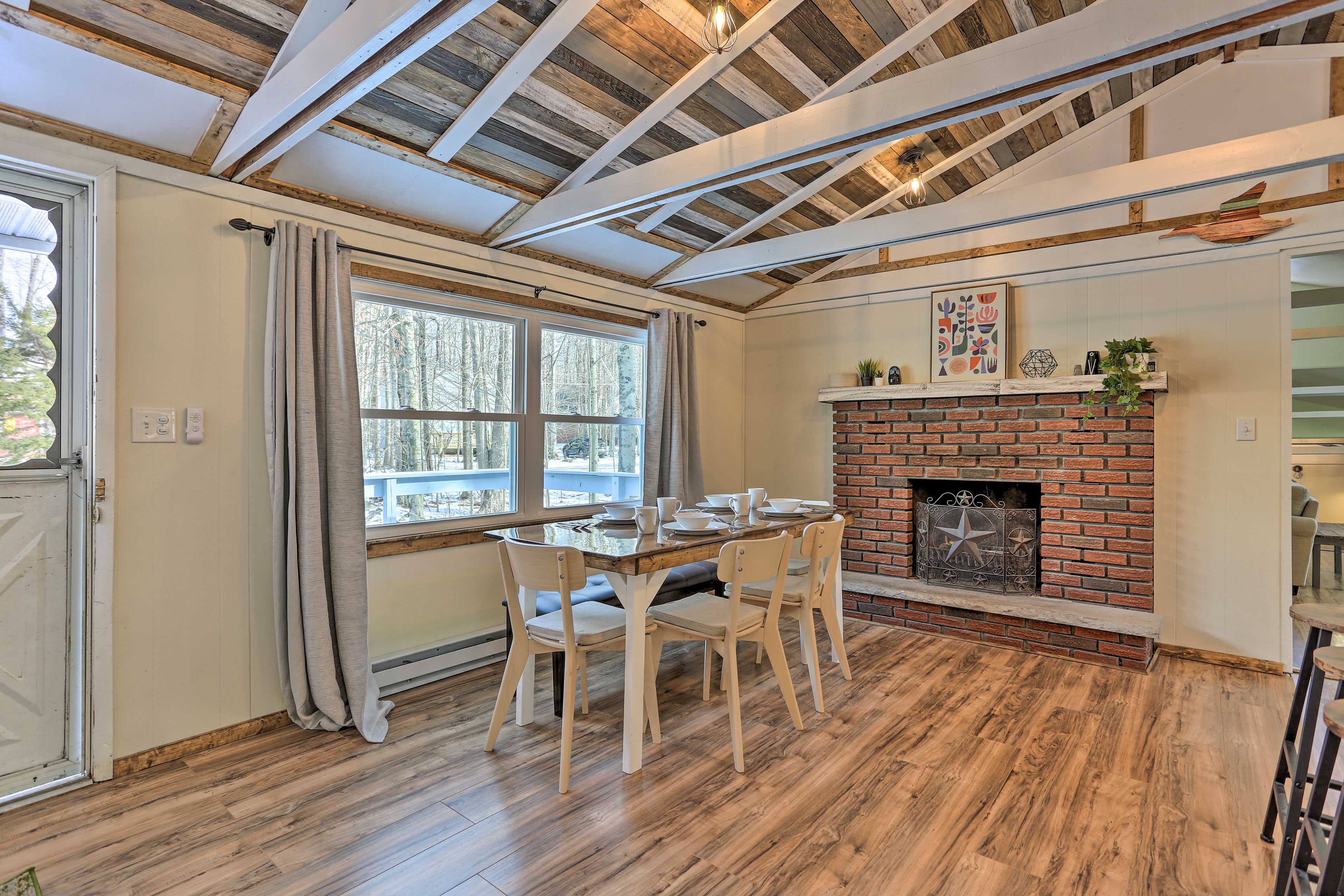 Dining Room | Wood-Burning Fireplace