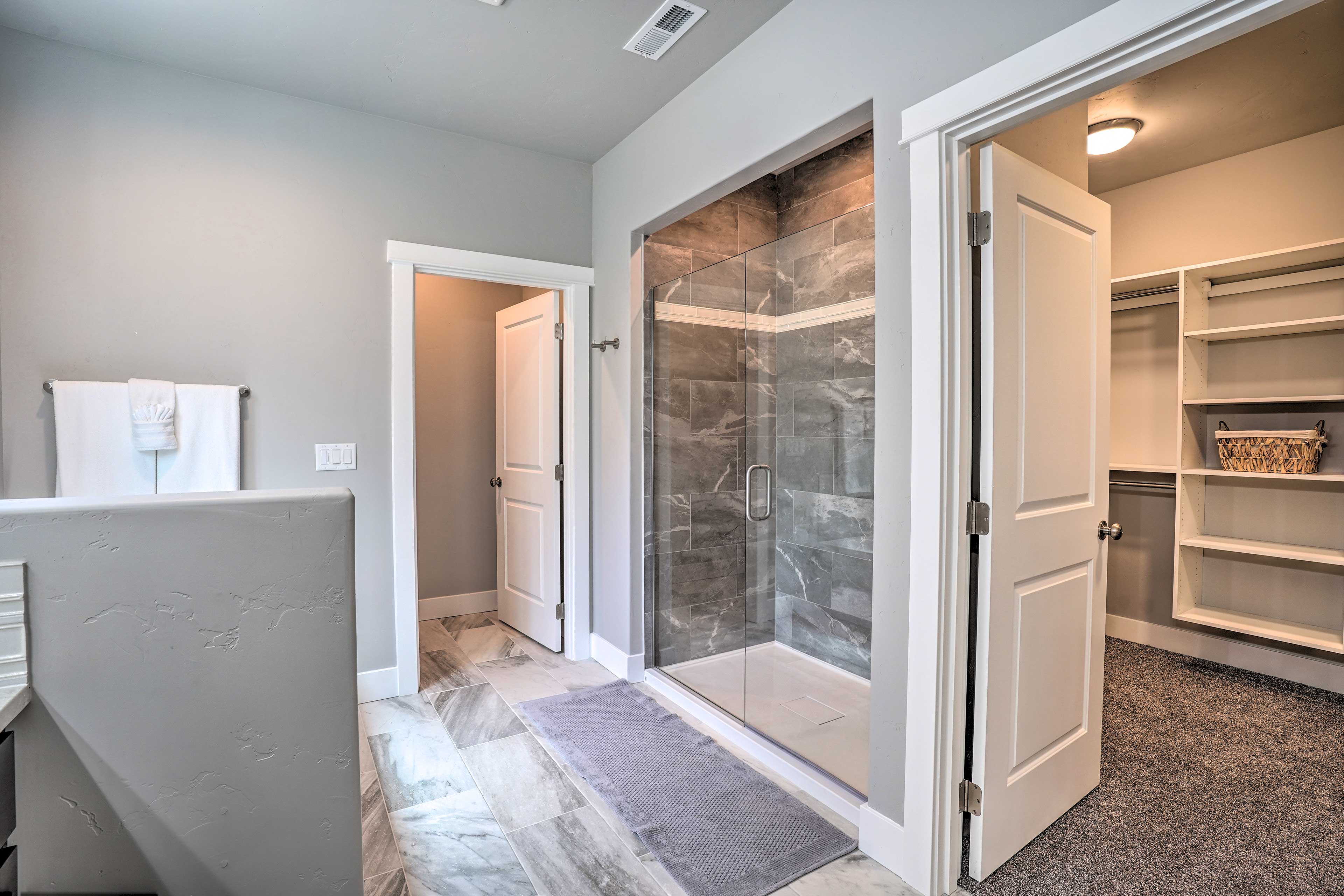 Bathroom 1 | Accessible-Height Toilets | Walk-In Closet