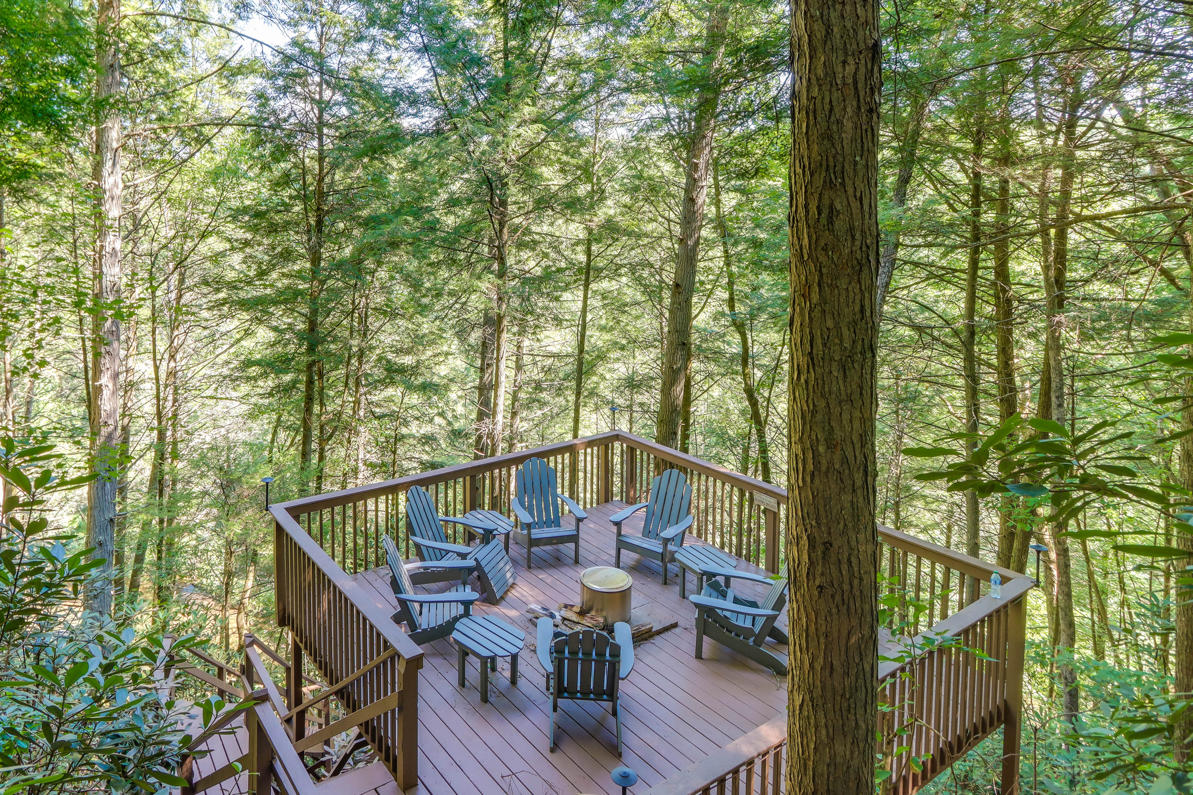 Private Exterior Space | Multi-Level Deck | Fightingtown Creek Access