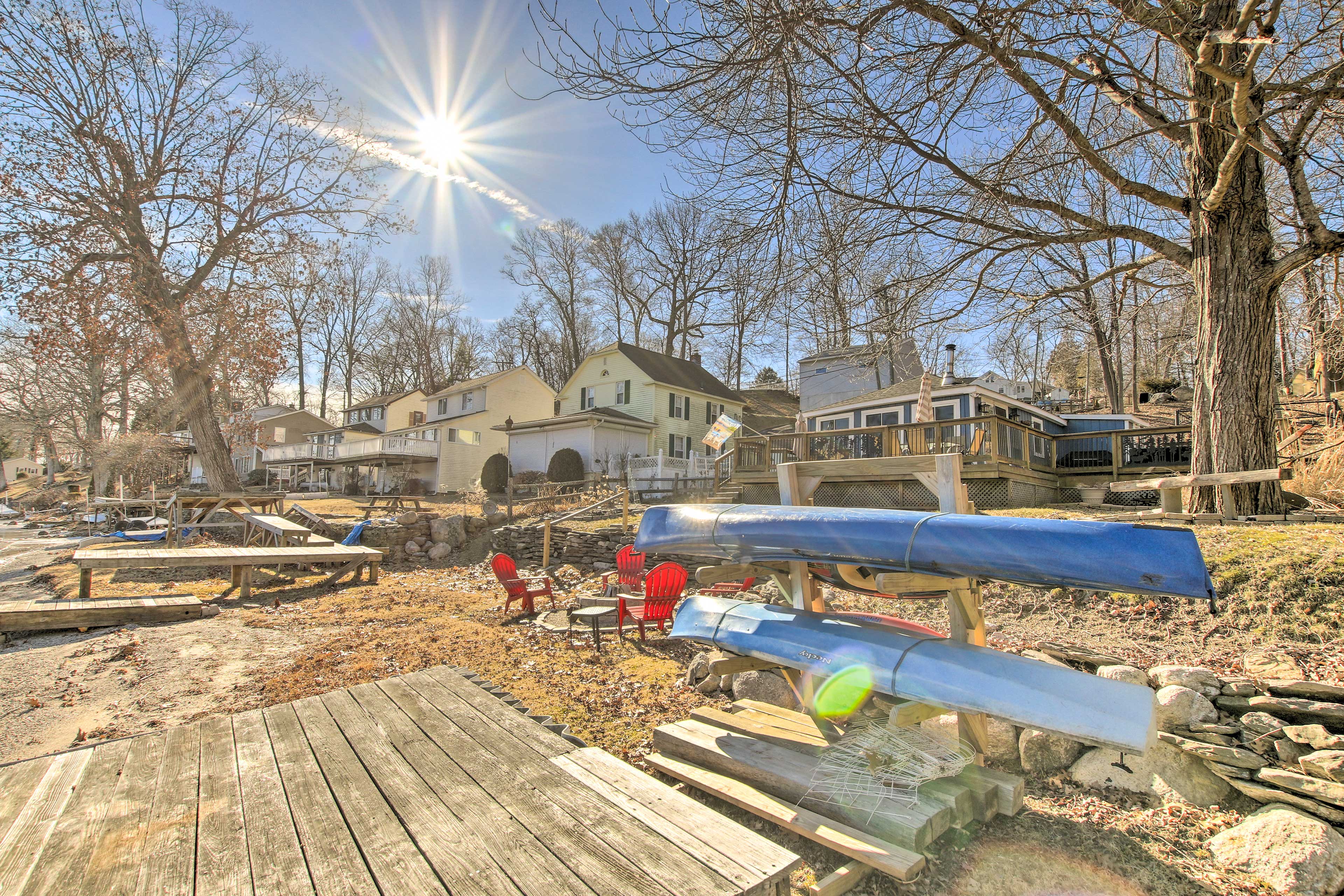 Outdoor Living Space | Kayaks Available for Use