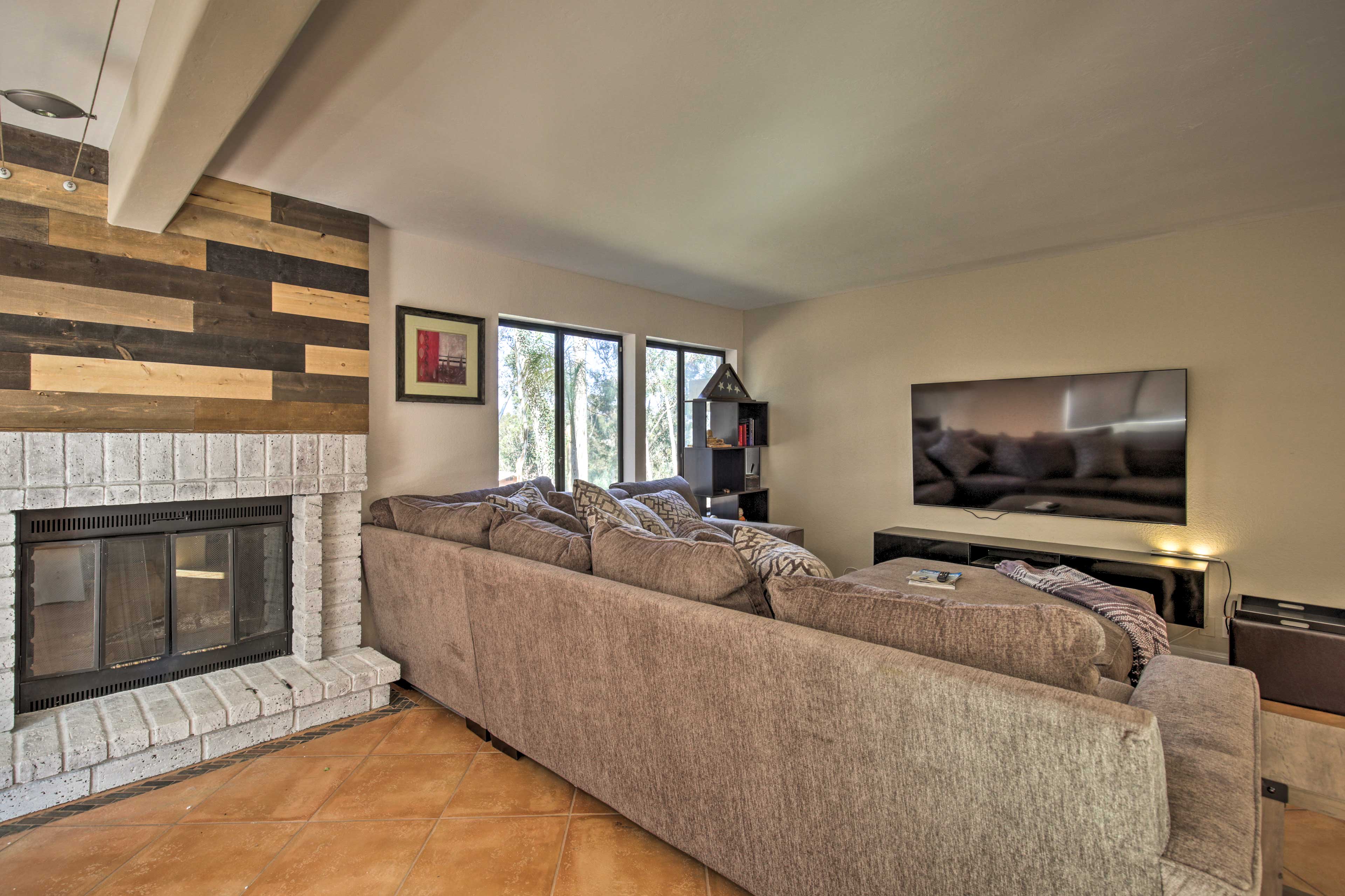 Living Room 1 | Wood-Burning Fireplace