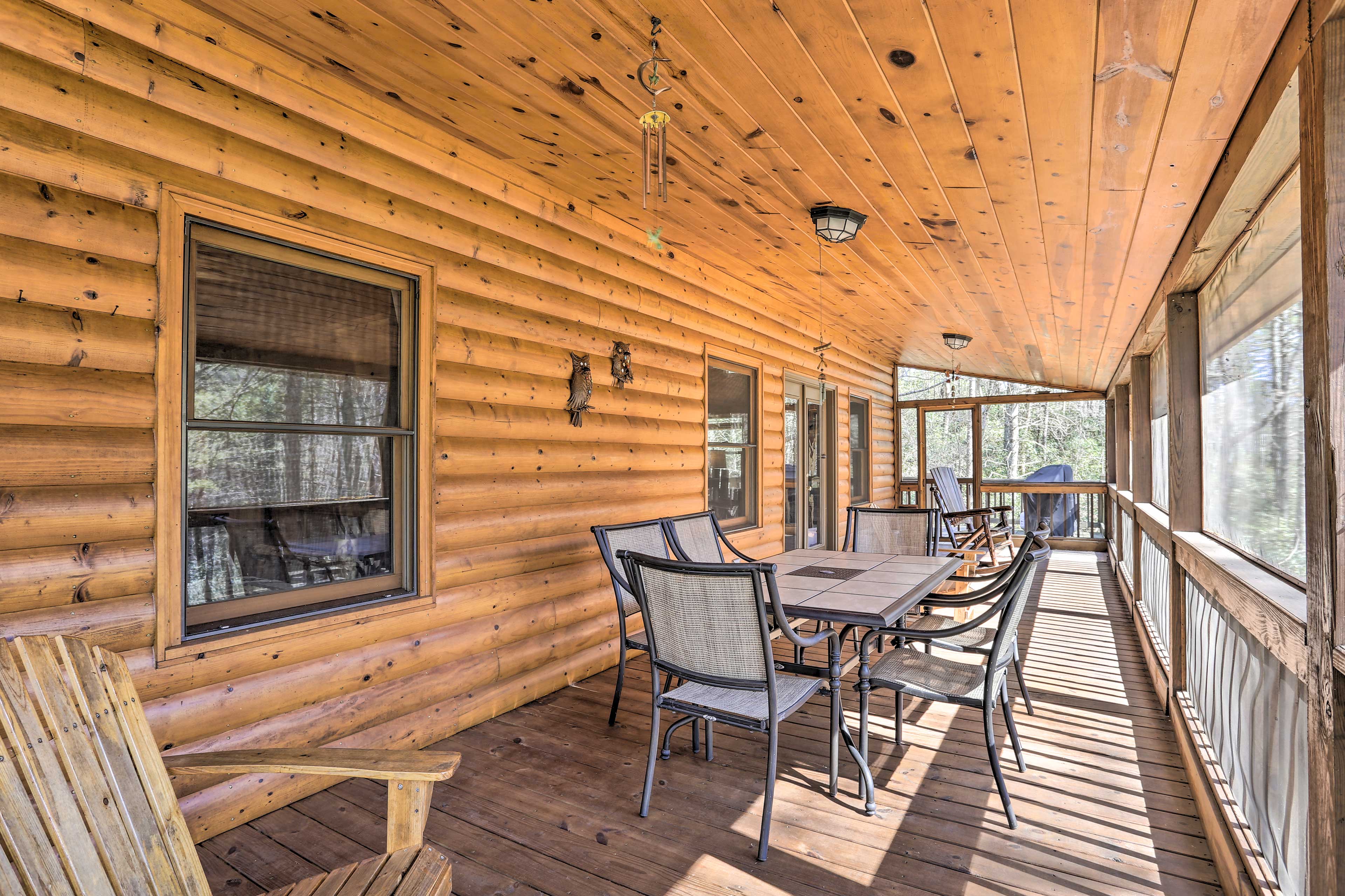 Screened-In Porch | Main Floor | Wooded Views | Access to Deck