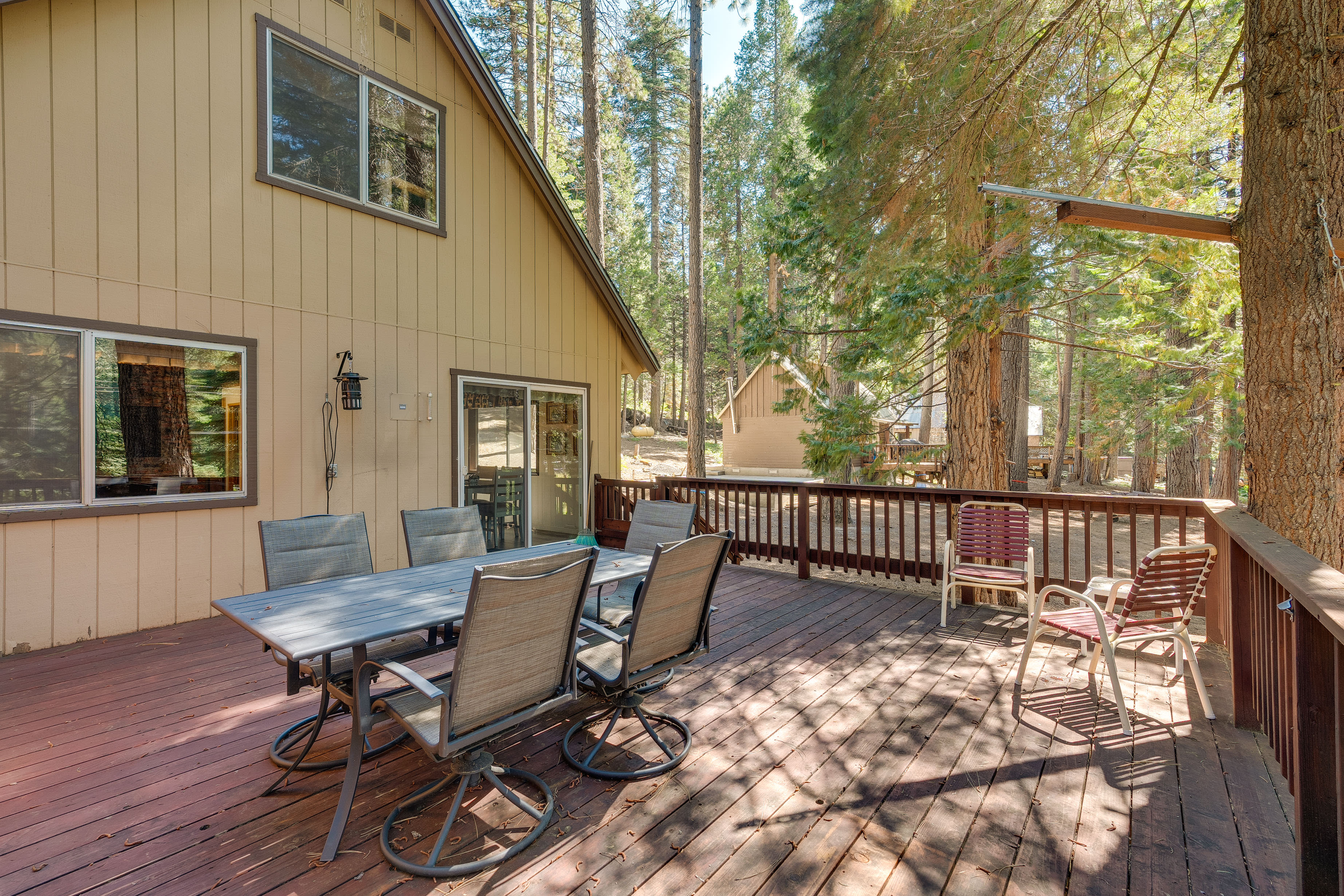 Furnished Deck | Outdoor Dining | Wooded Lot