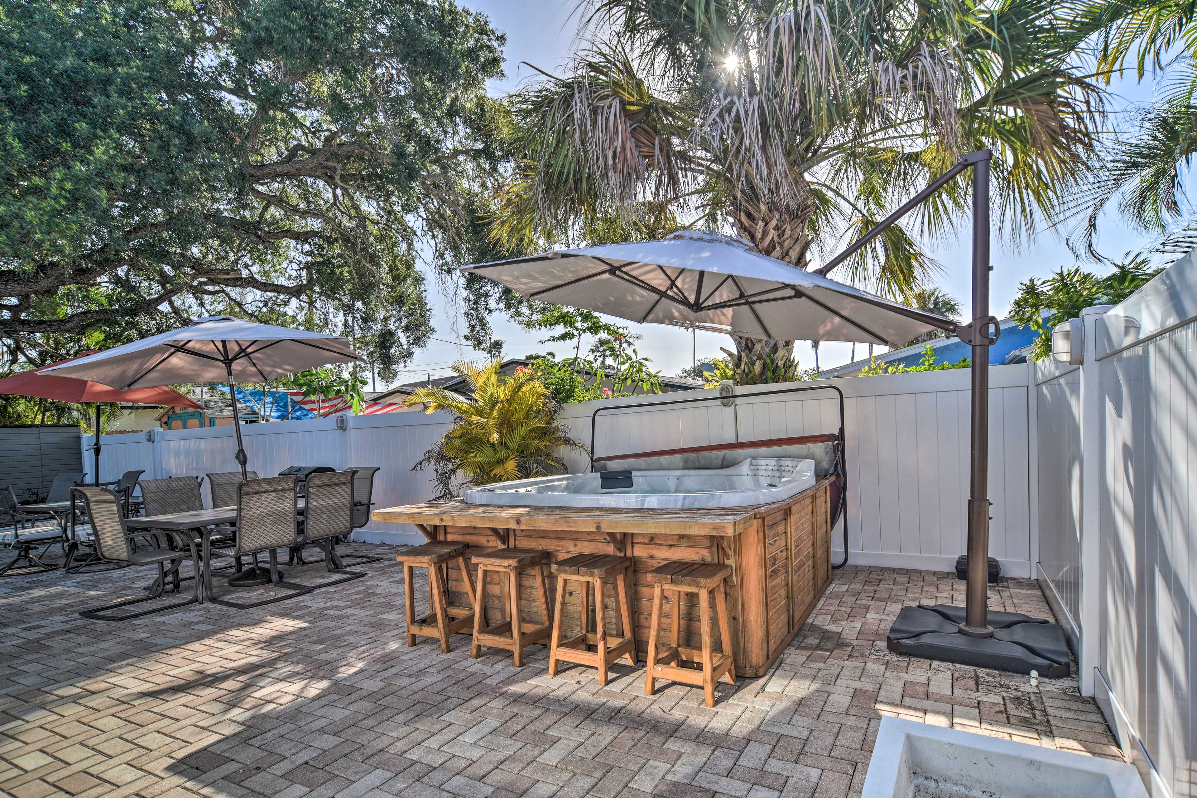 Outdoor Space | Shared Hot Tub | Gas Grill