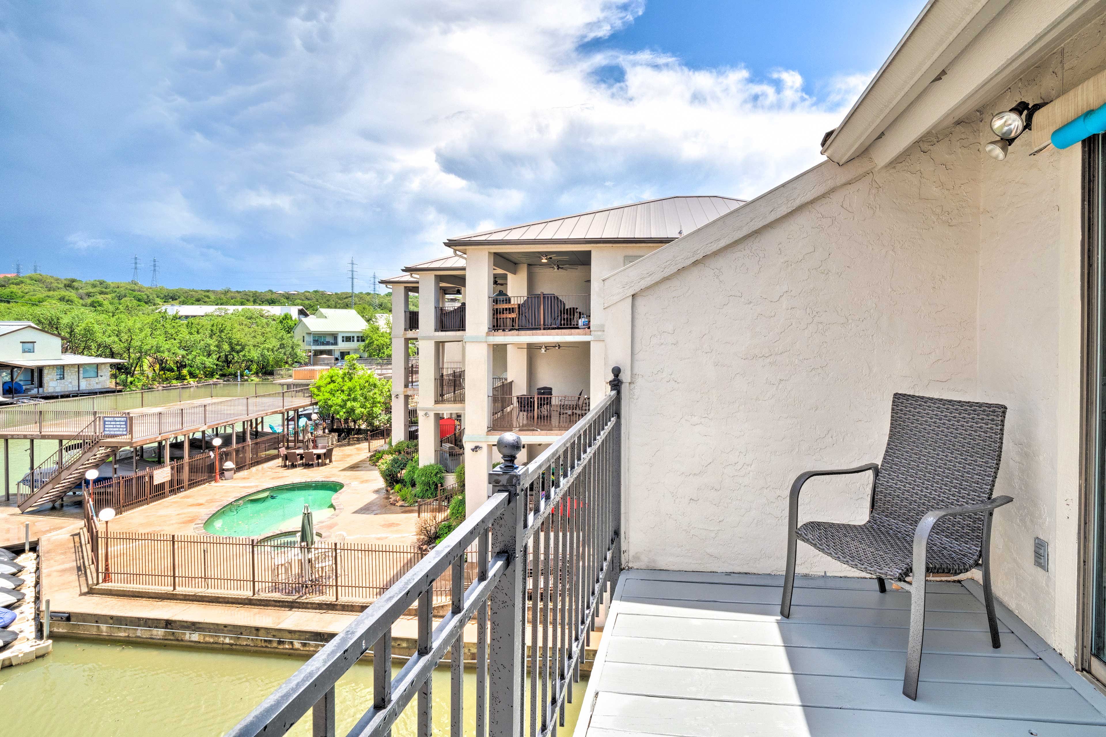 Balcony | Note: the pool in the background is not connected to this rental, not available for guest use