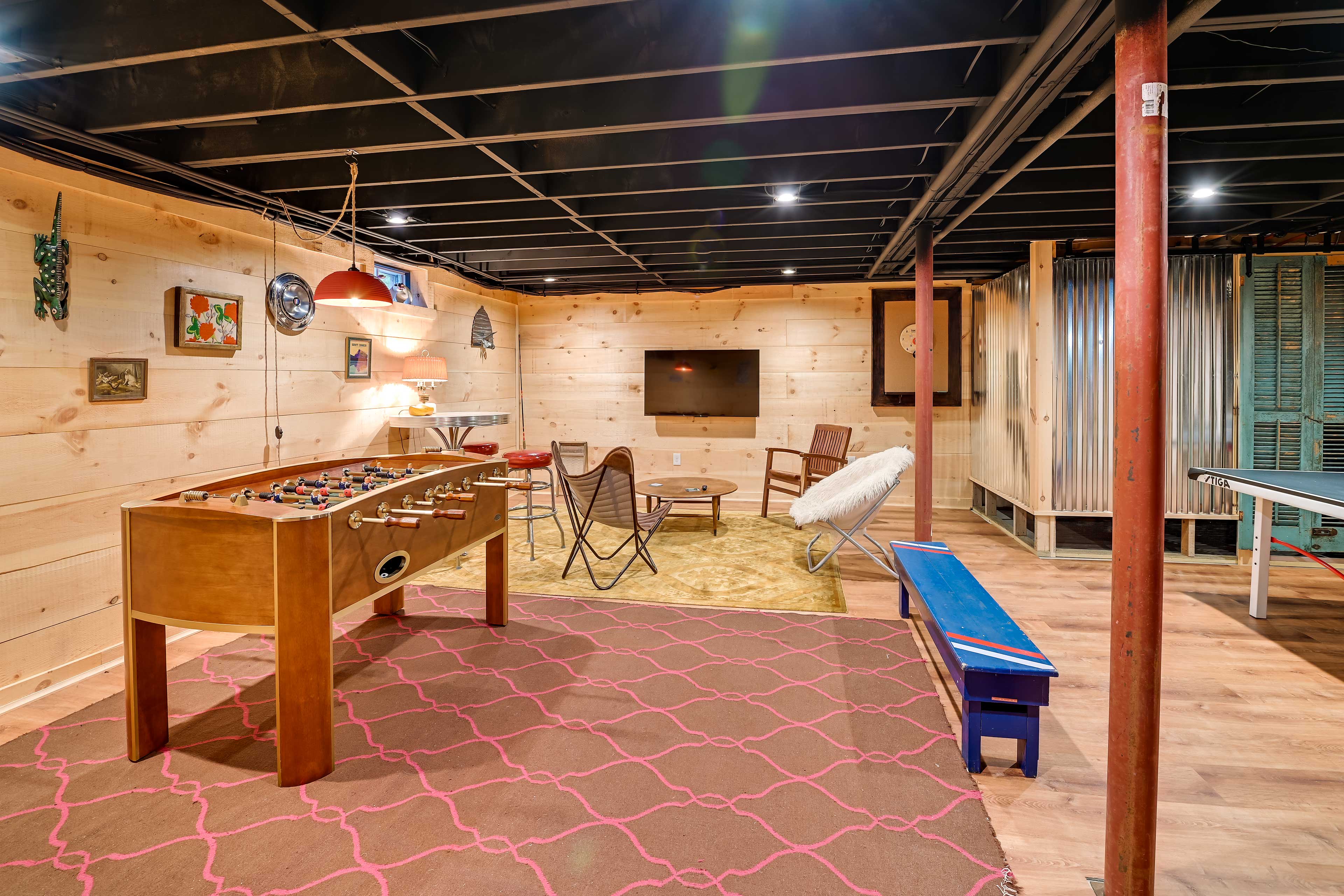 Game Room | Basement | Foosball Table | Ping Pong Table | Flat-Screen TV