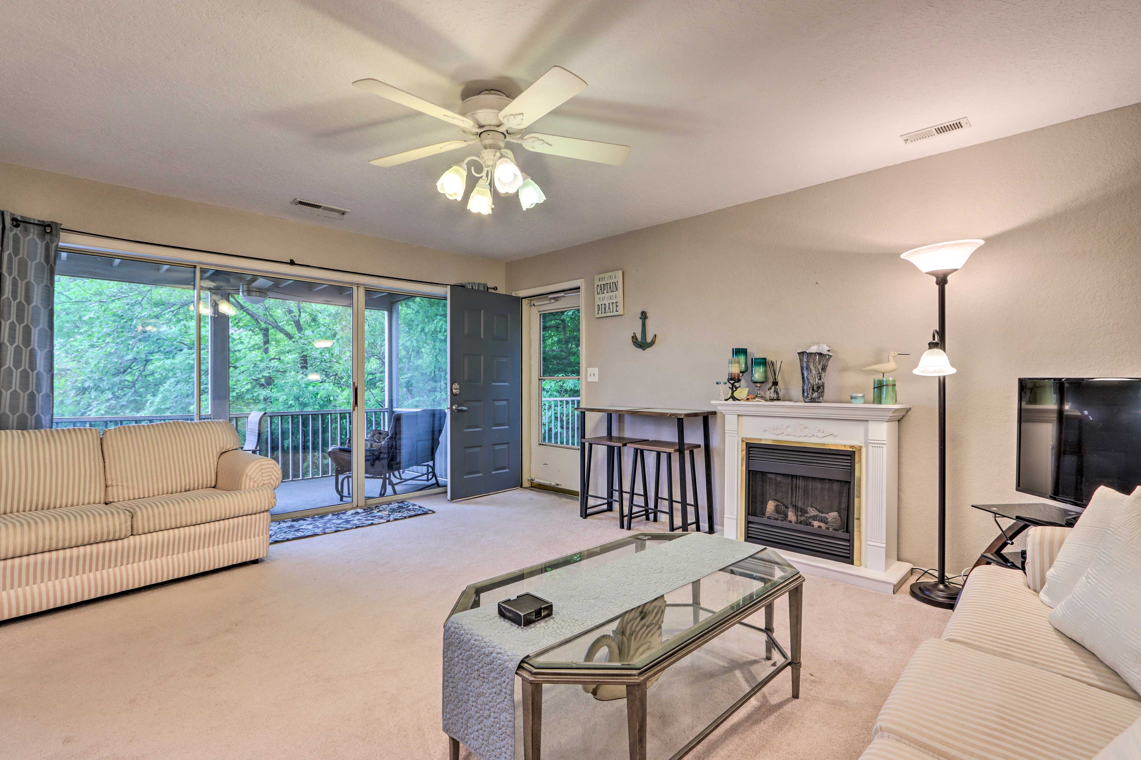 Living Room | Keyless Entry | Gas Fireplace