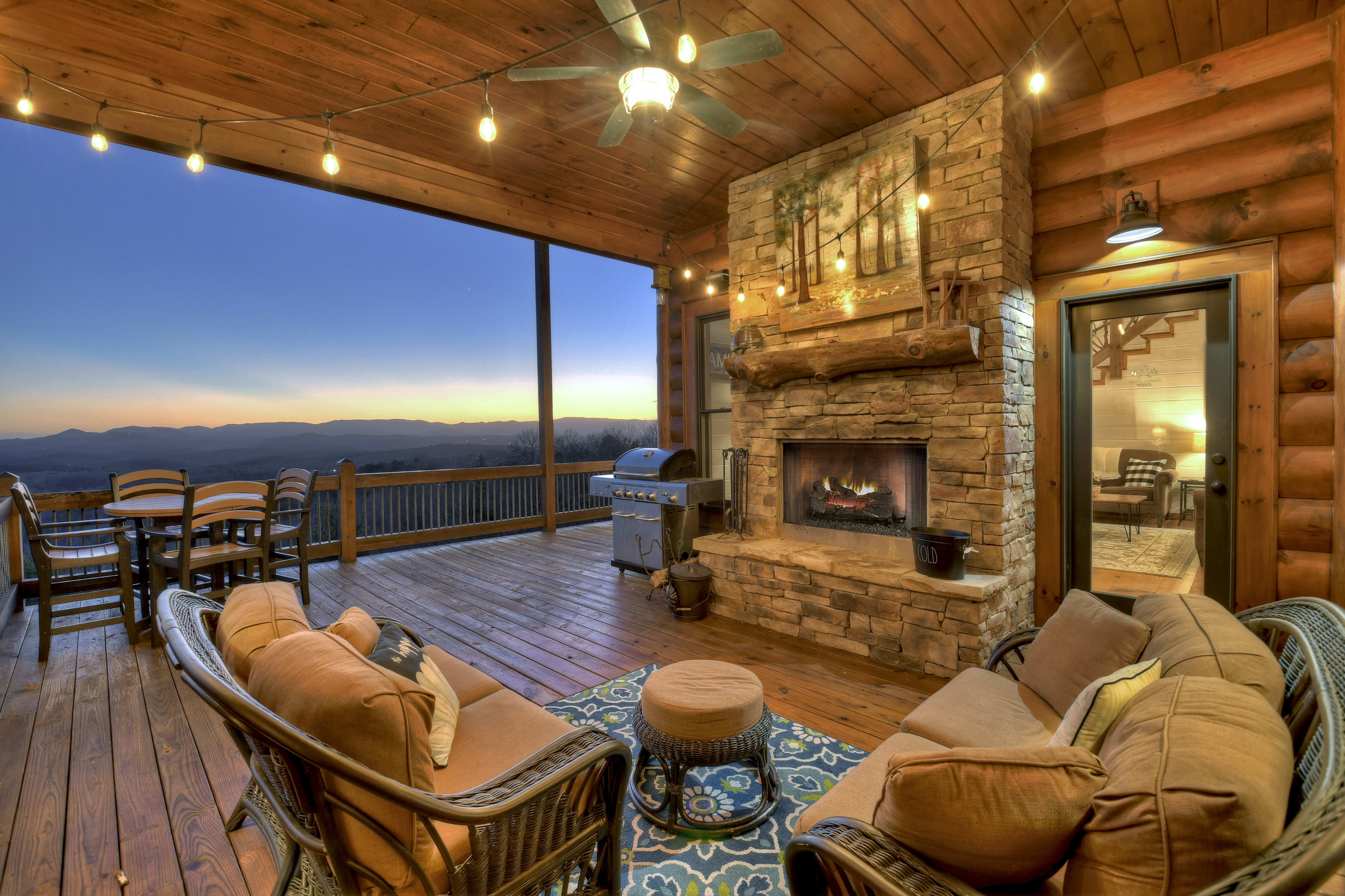 Mineral Bluff Vacation Rental | 4BR | 4 Full-BA | 2 Half-BA | 3-Story Cabin