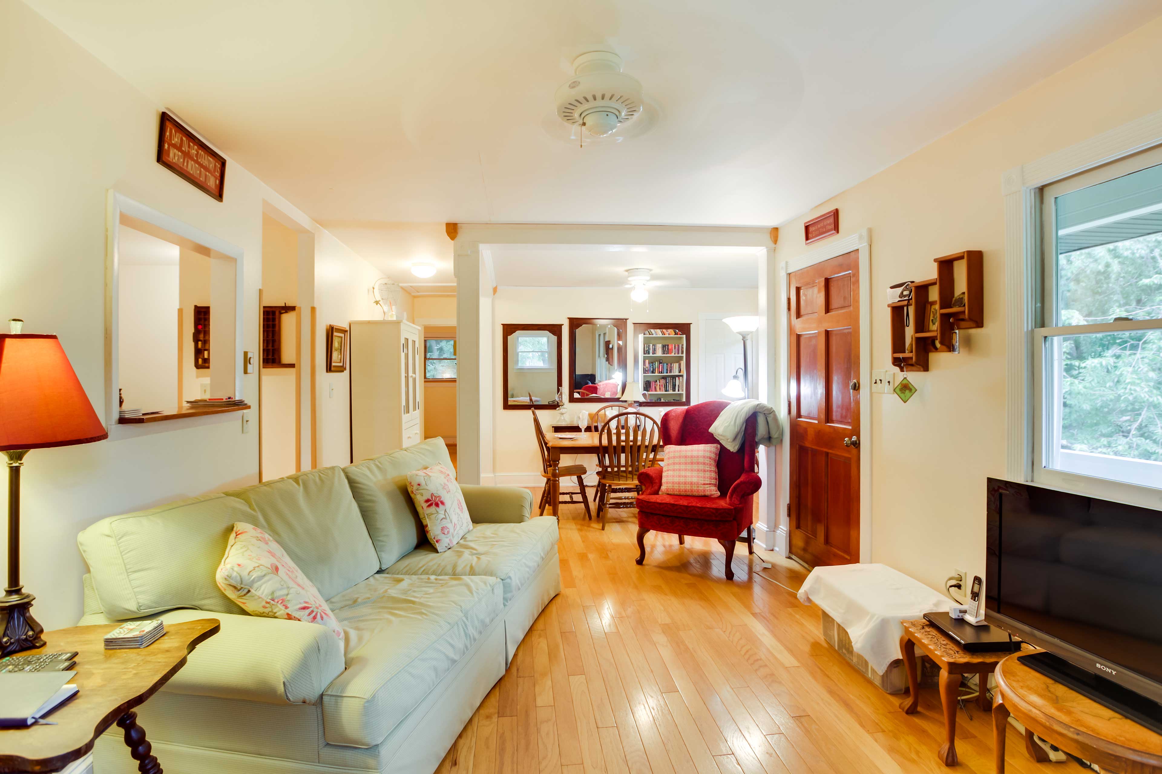 Living Room | Queen Sleeper Sofa | Keyless Entry | Wood-Burning Stove