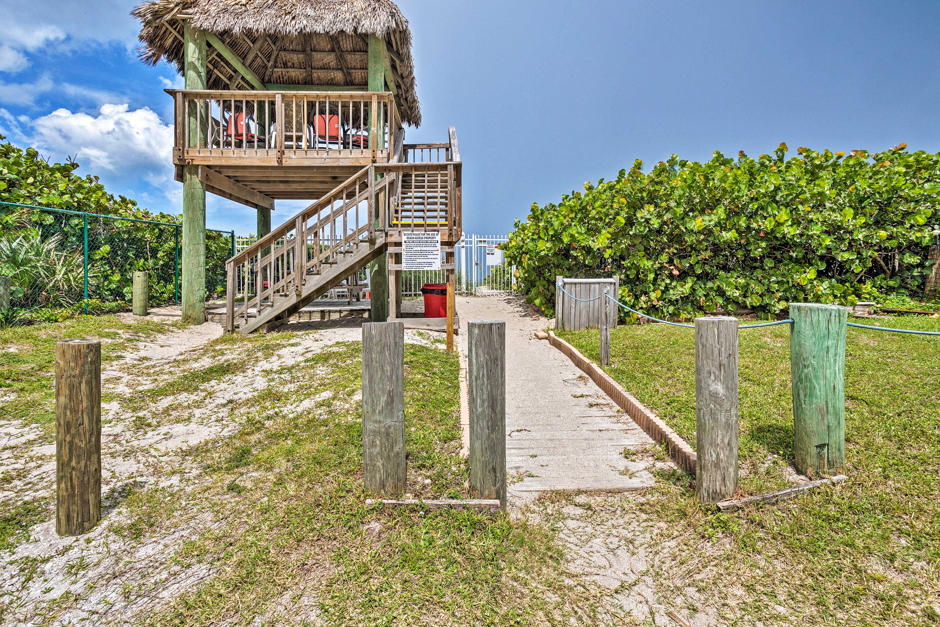 Private Beach Access | Walking Distance | Community Cabana w/ Seating