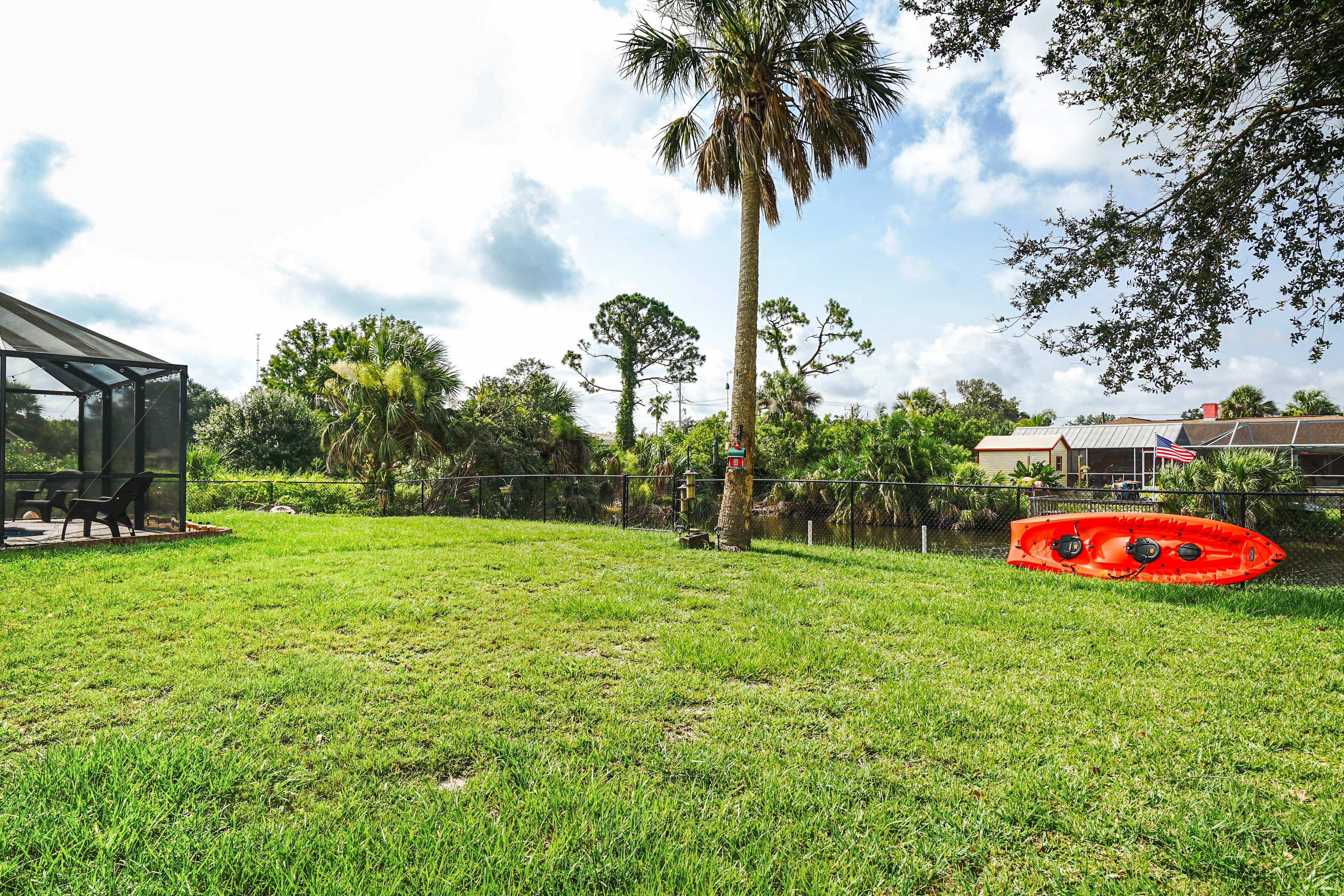 Fenced-In Yard | 3 Tandem Kayaks