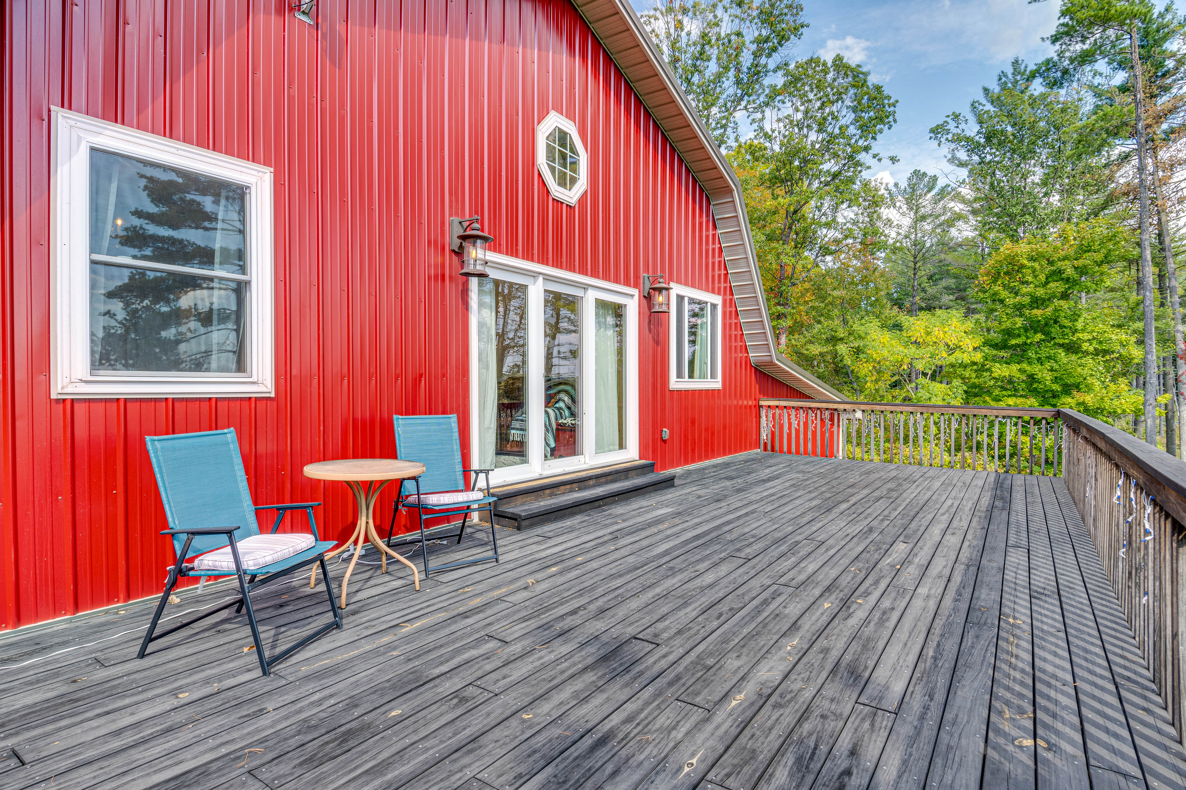 Deck w/ Seating | Views | 57-Acre Property