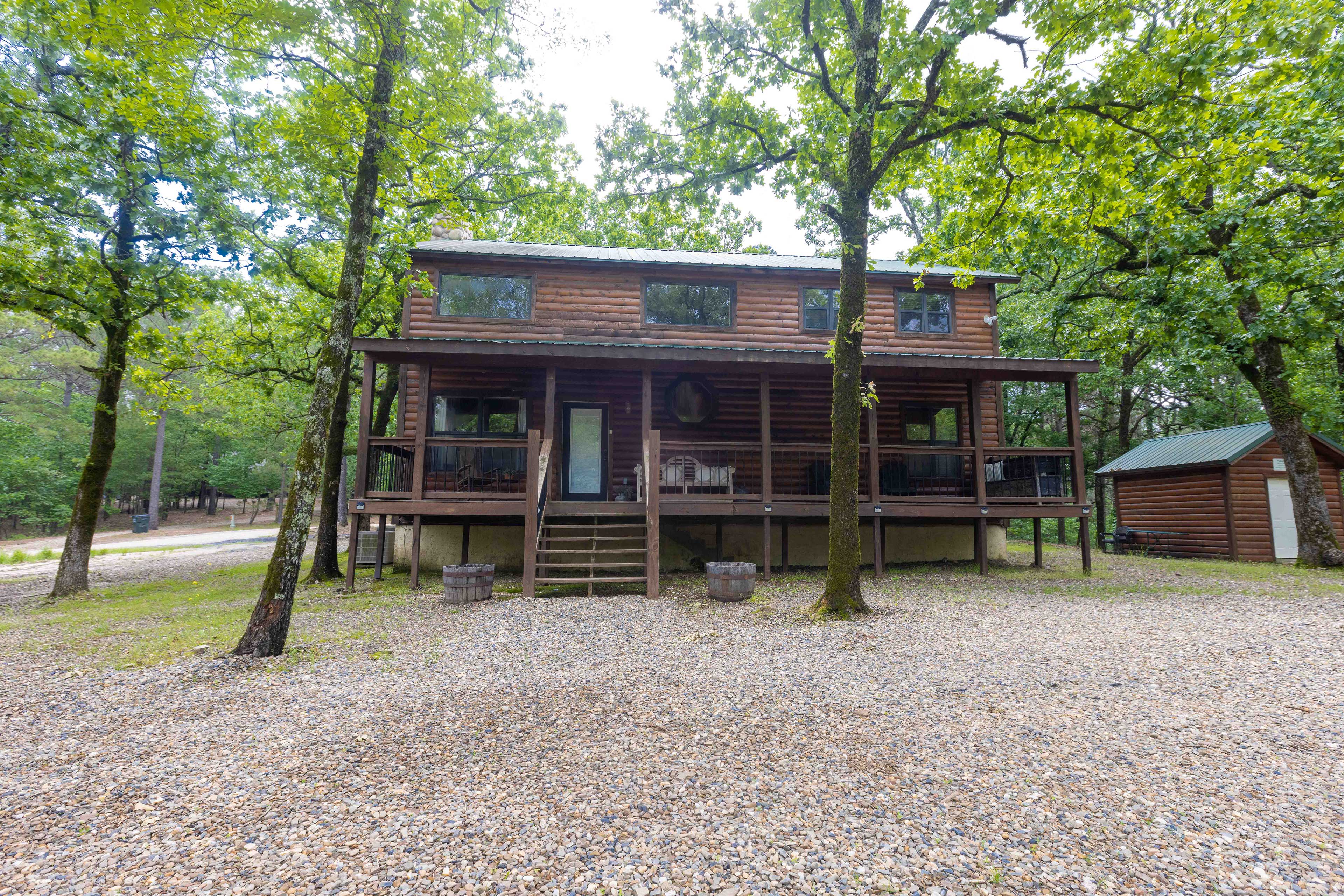 Exterior | Furnished Deck | Private Hot Tub | Wooded Lot