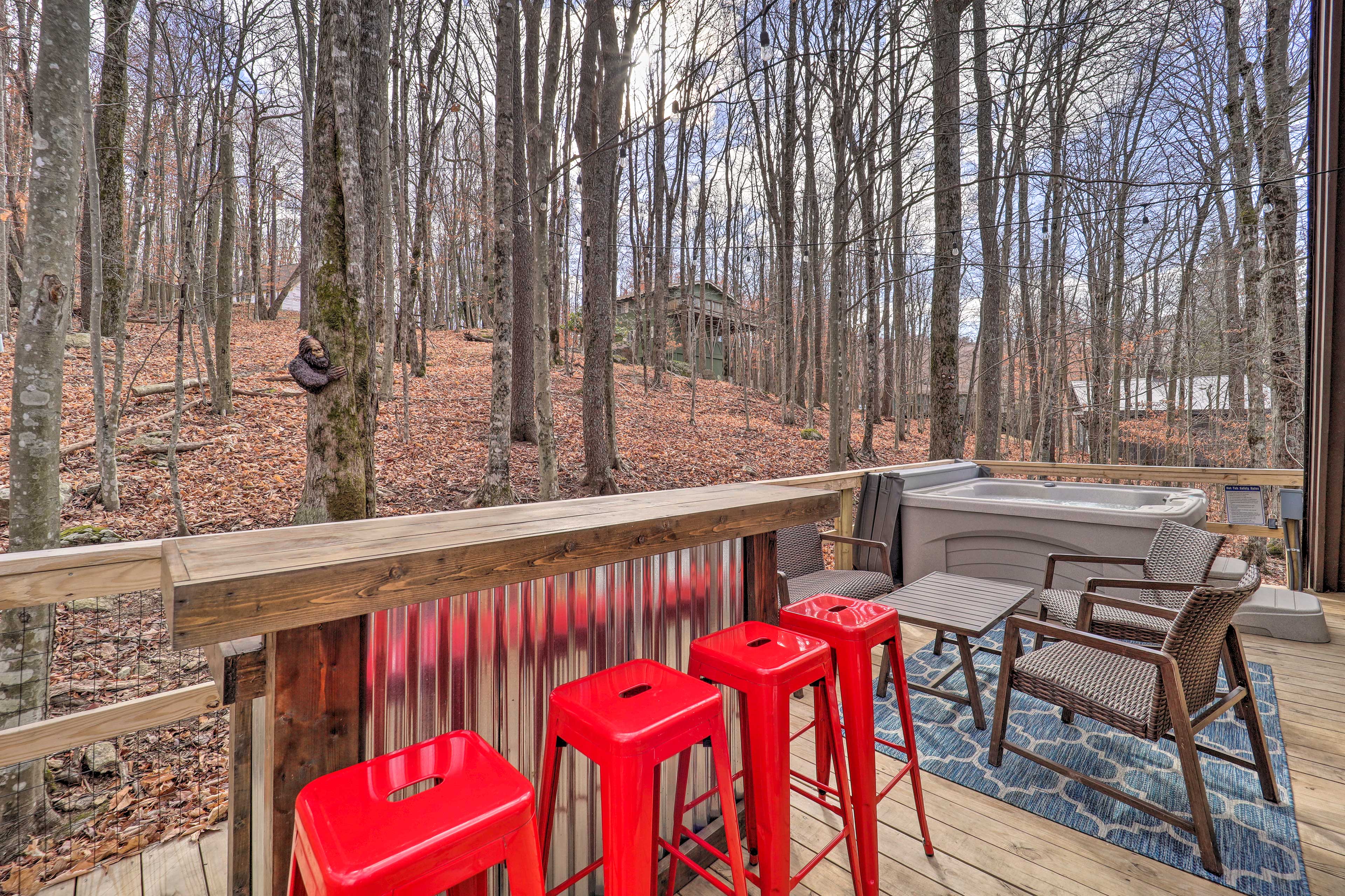 Back Deck | 1,590 Sq Ft Property | Private Hot Tub | Gas Grill