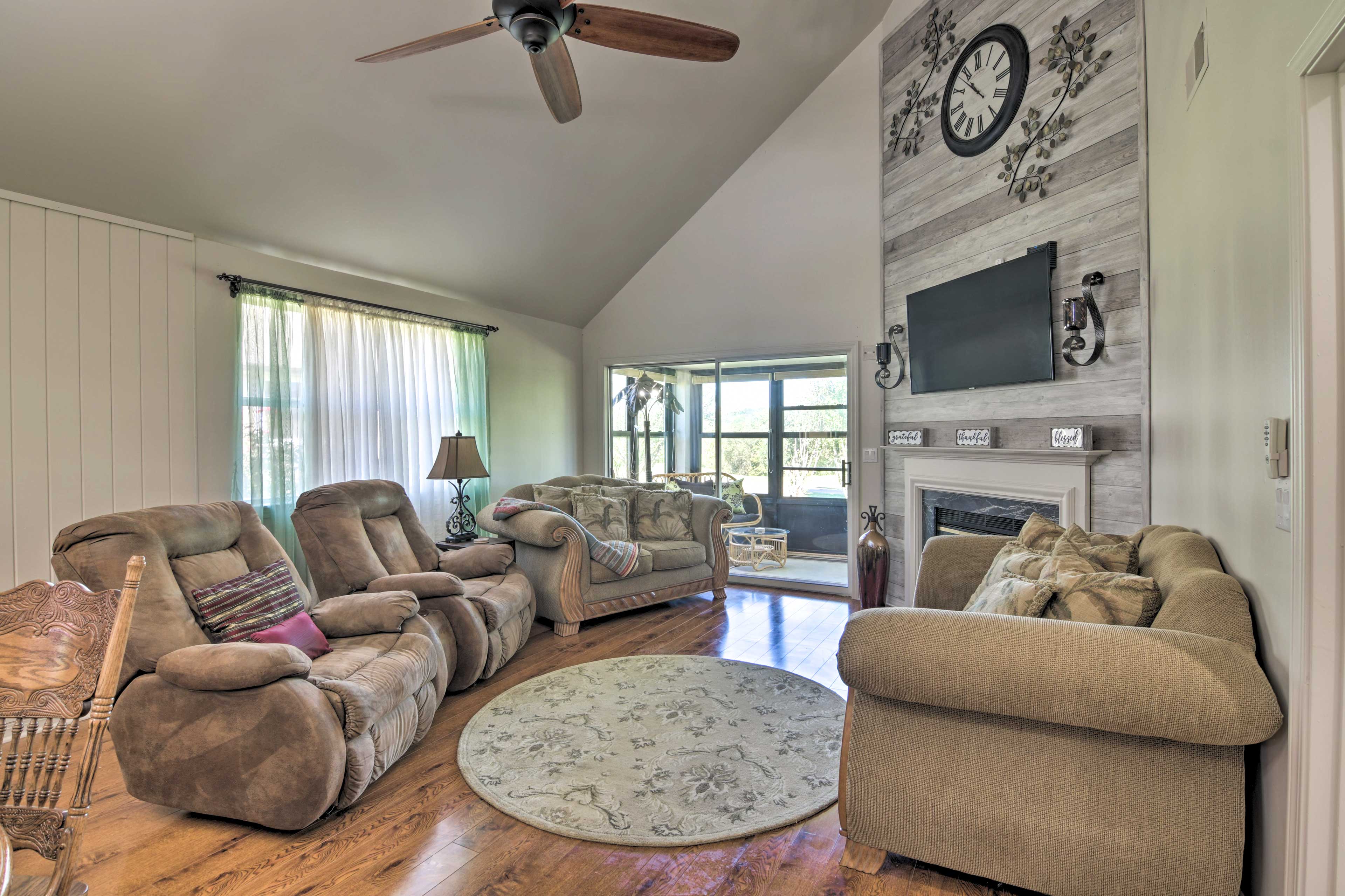 Living Room | Smart TV | Access to Screened-In Patio | 2-Story Condo