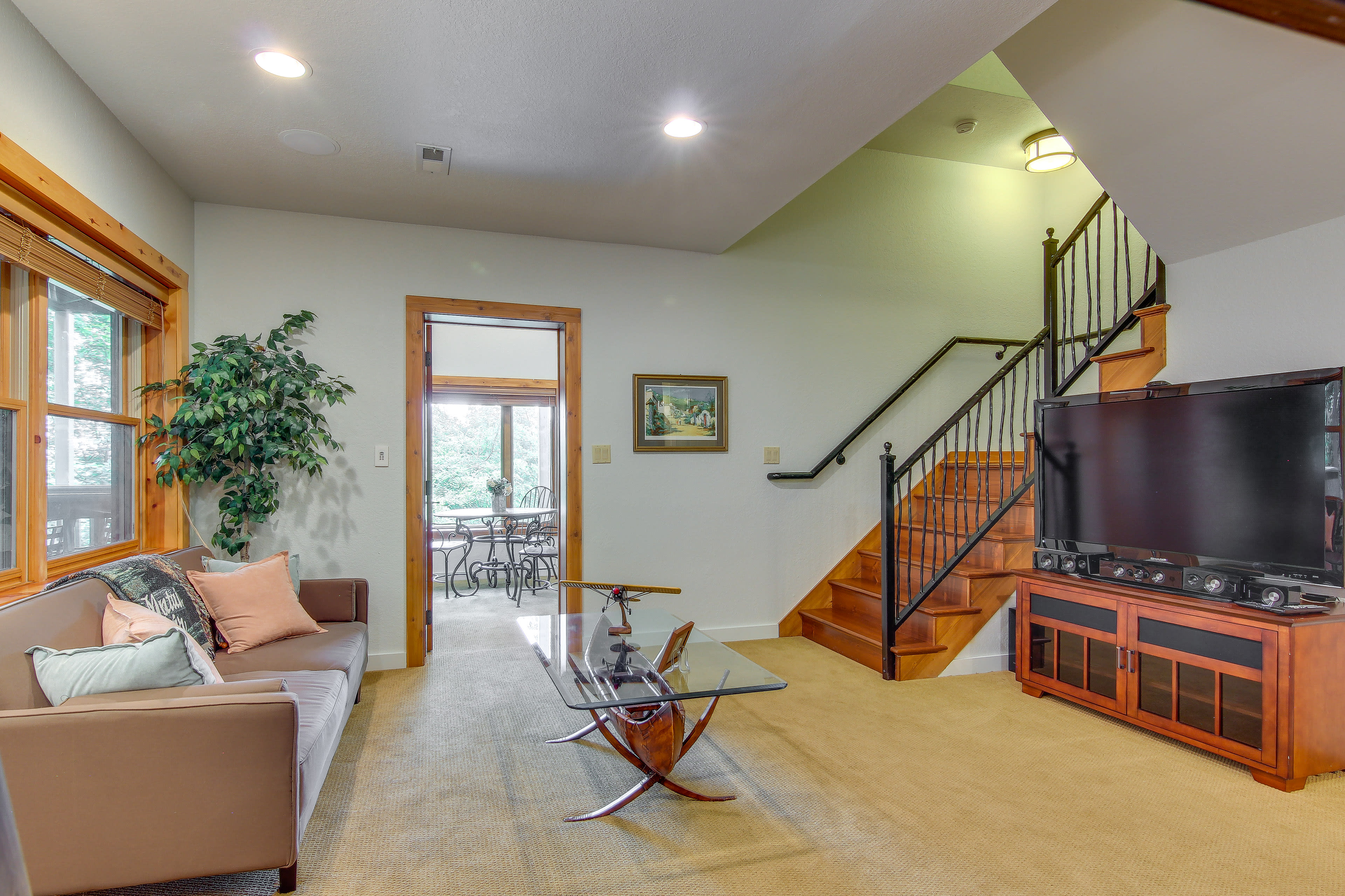 Lower-Level Living Room | Queen Bunk Bed