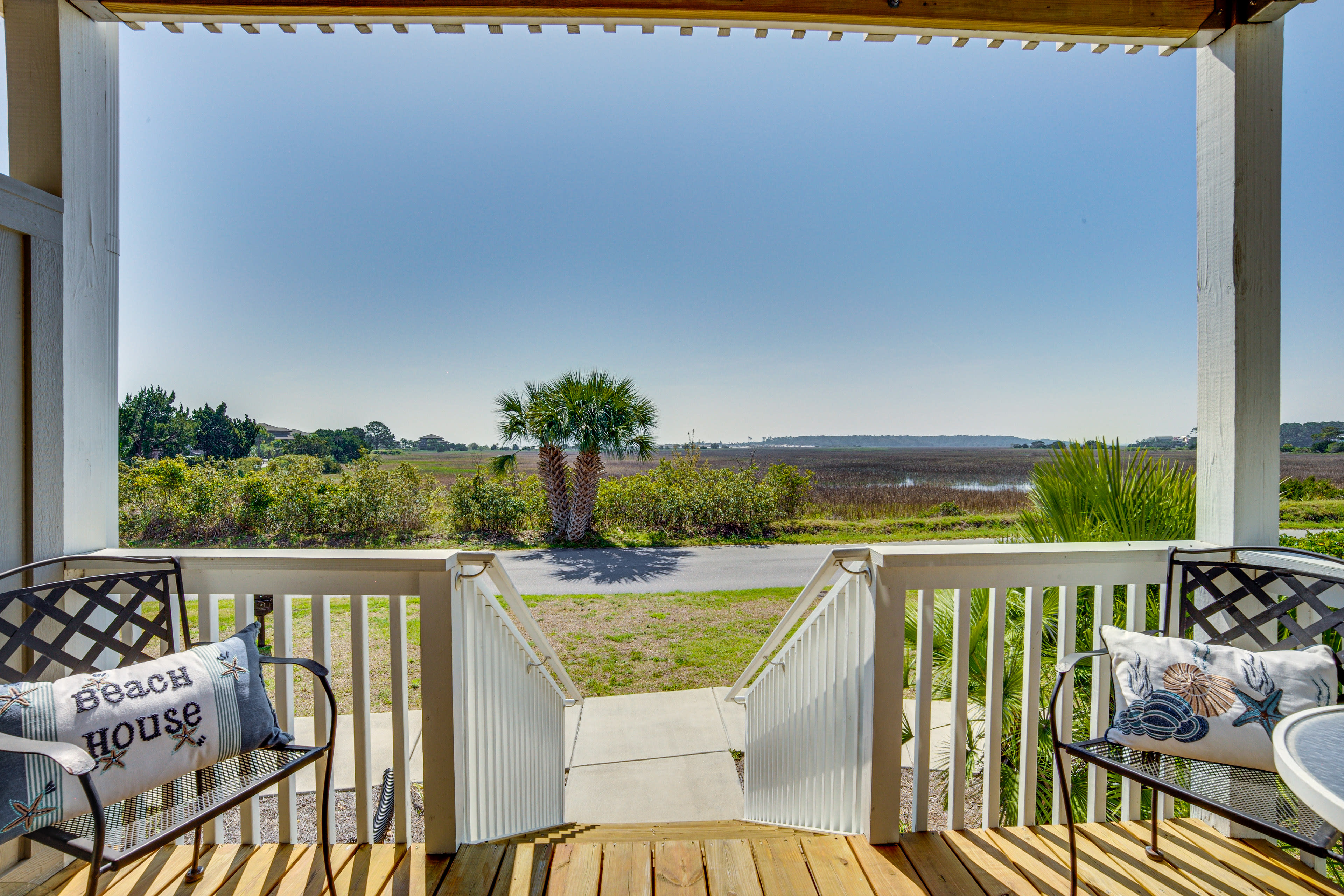 Deck | Marsh Views | Steps to Beach