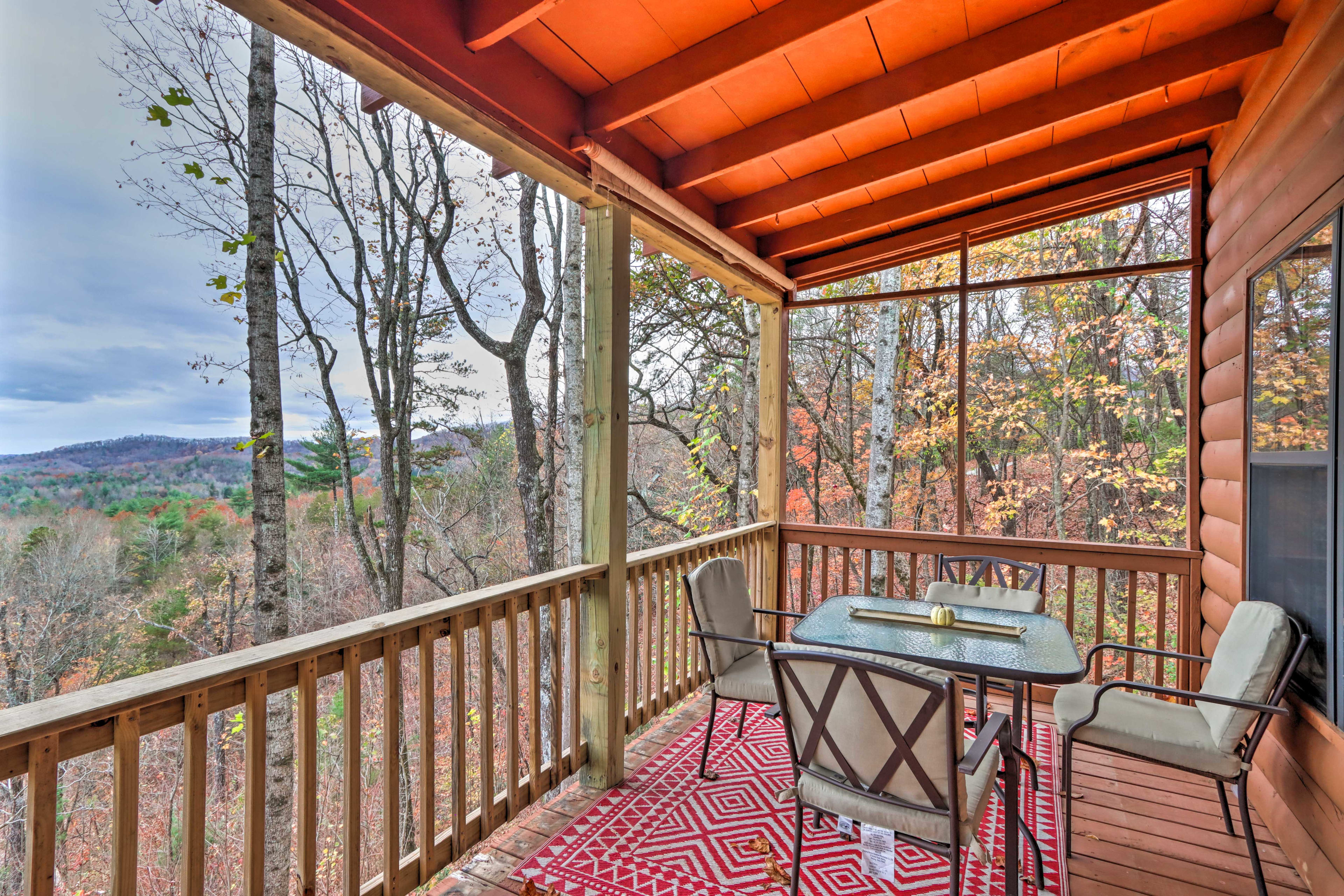 Ellijay Vacation Rental | 2BR | 1BA | Stairs Required for Entry | 672 Sq Ft