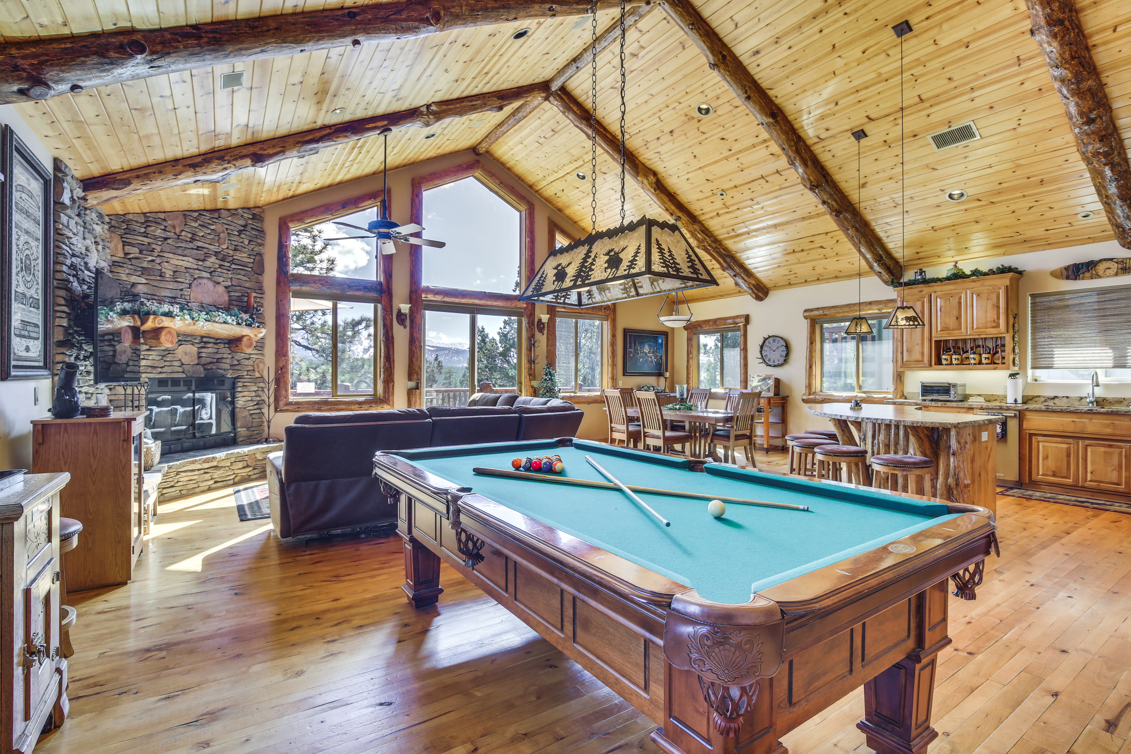 Living Room | Pool Table | Wet Bar w/ Beverage Cooler