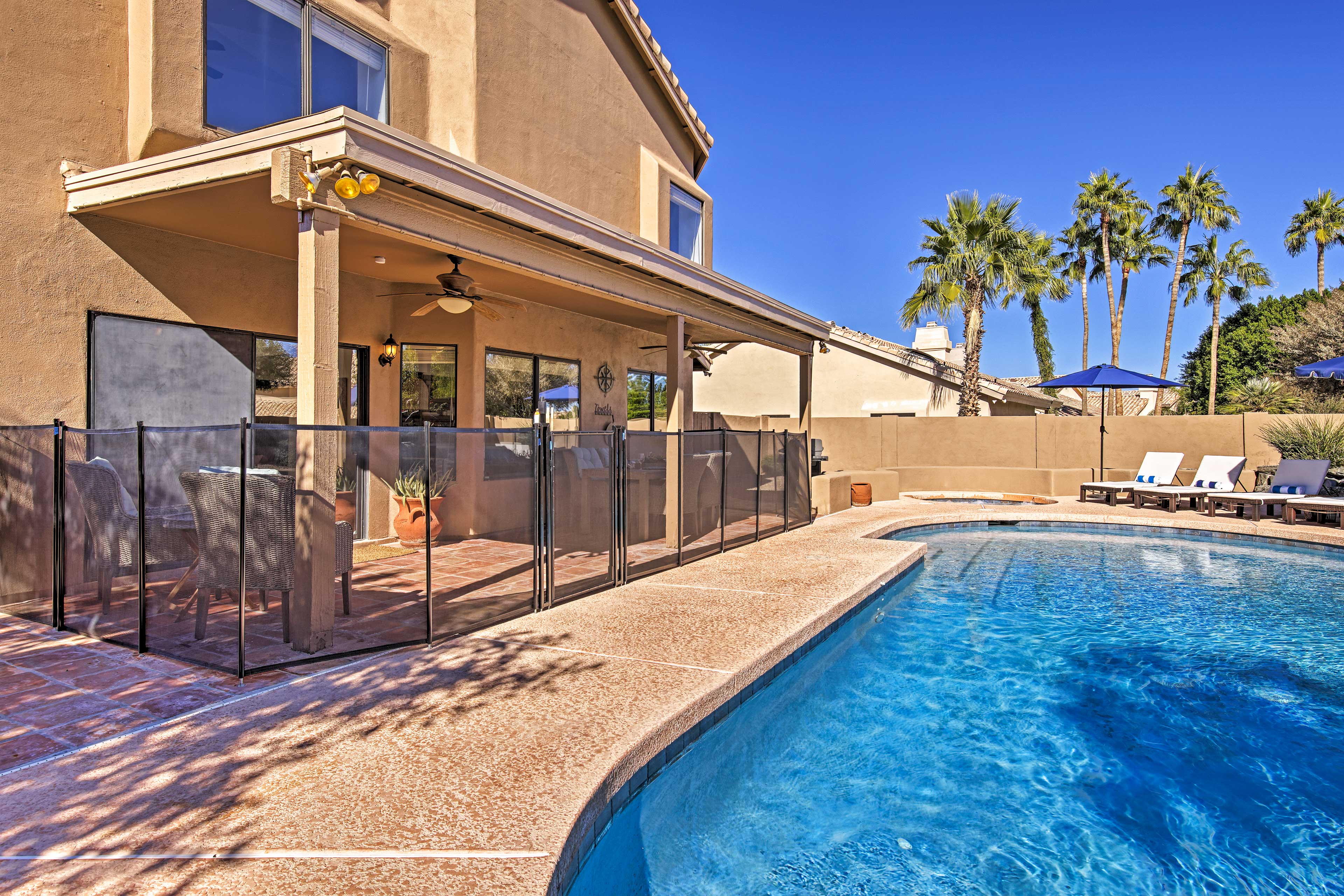 Private Pool | Retractable Child Safety Fence Available Upon Request