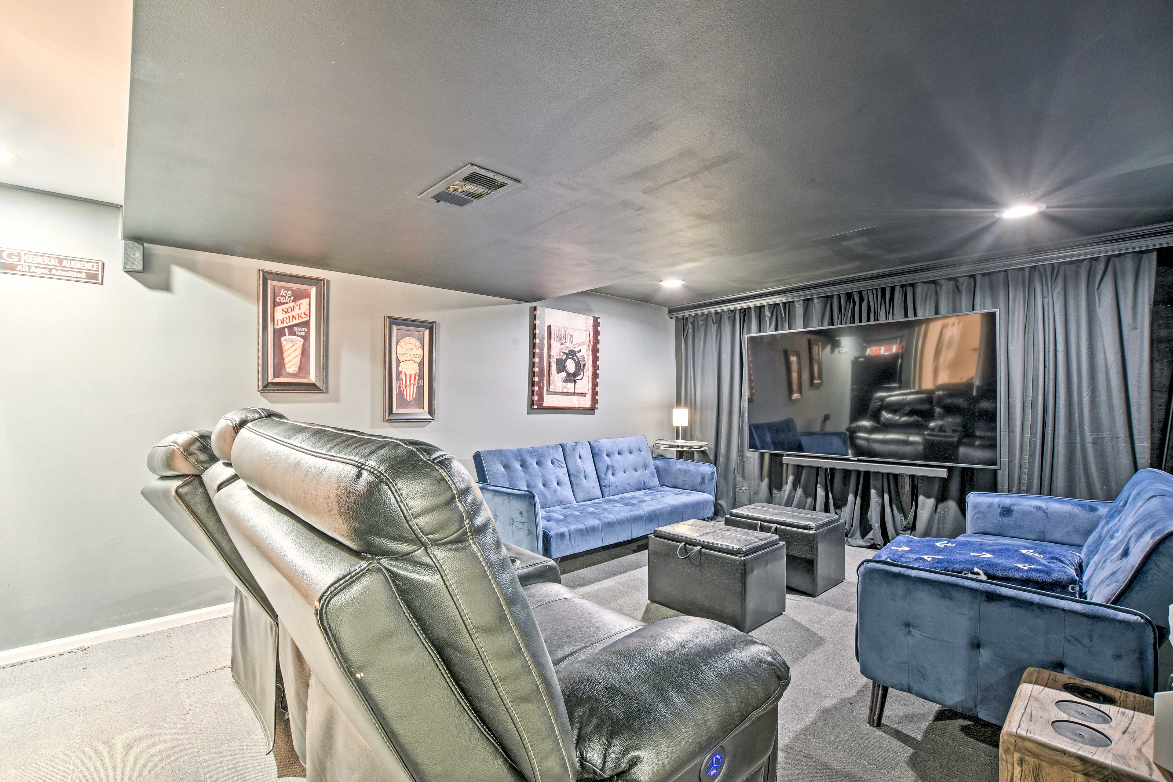 Home Cinema | Lower Level | 2 Full Sleeper Sofas