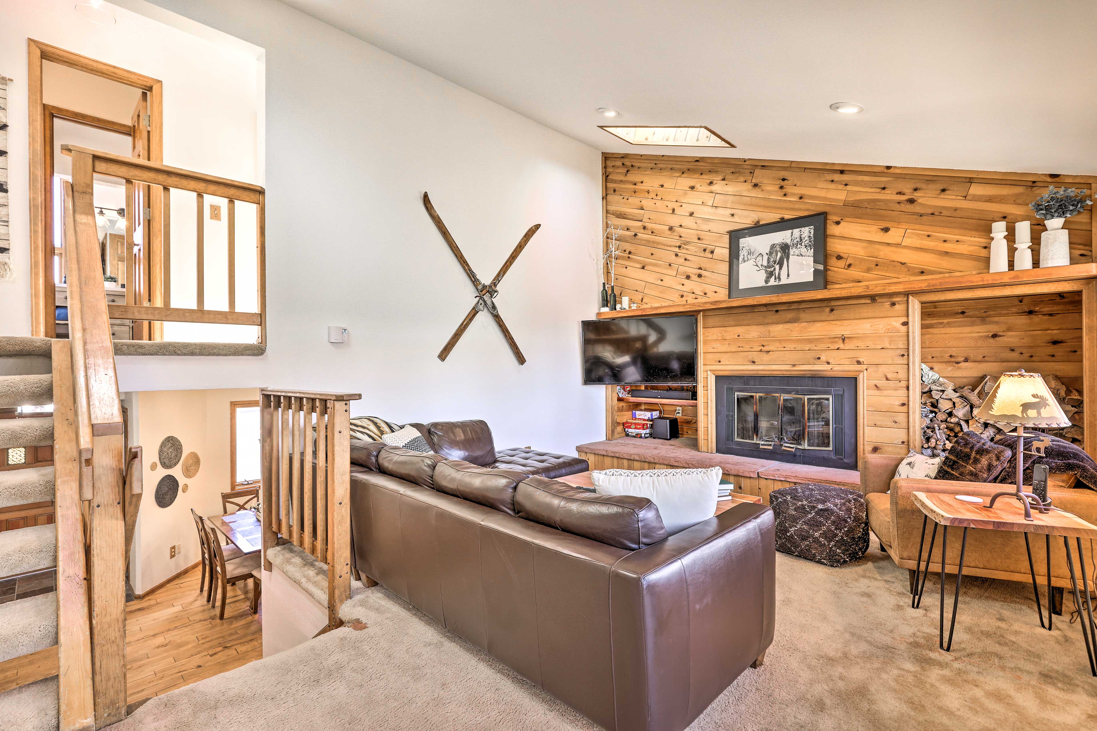 Living Room | Wood-Burning Fireplace (Wood Not Provided)