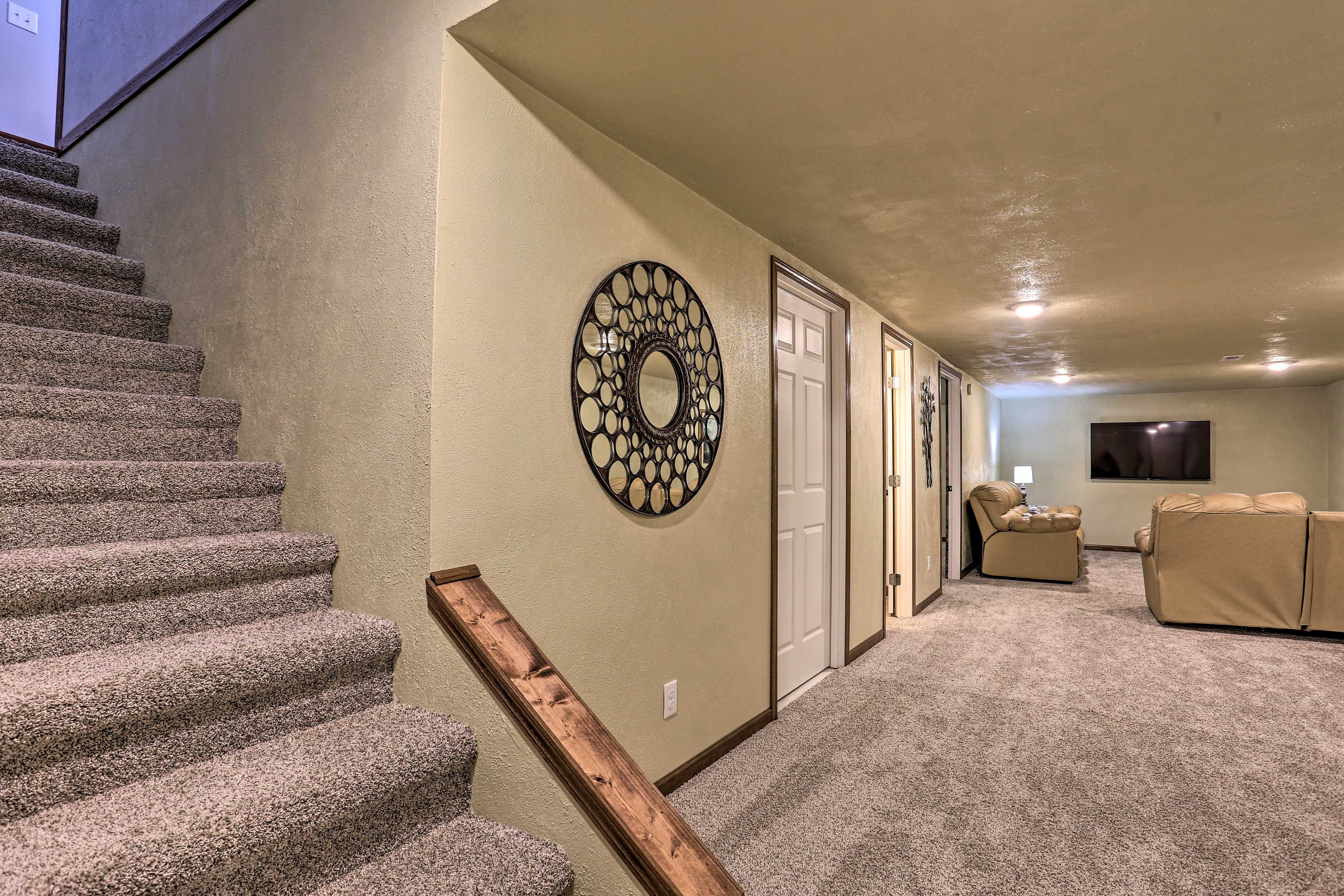 Basement Stairs & Living Room