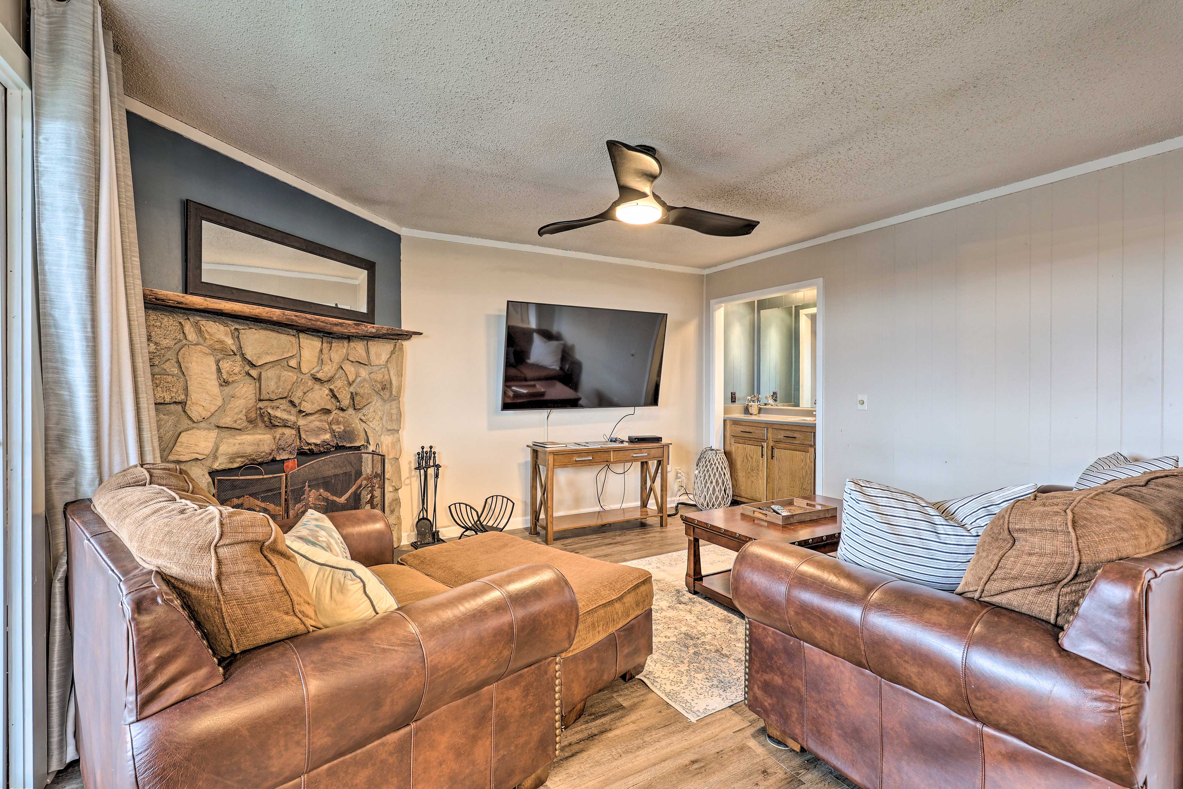 Living Room | Wood-Burning Fireplace