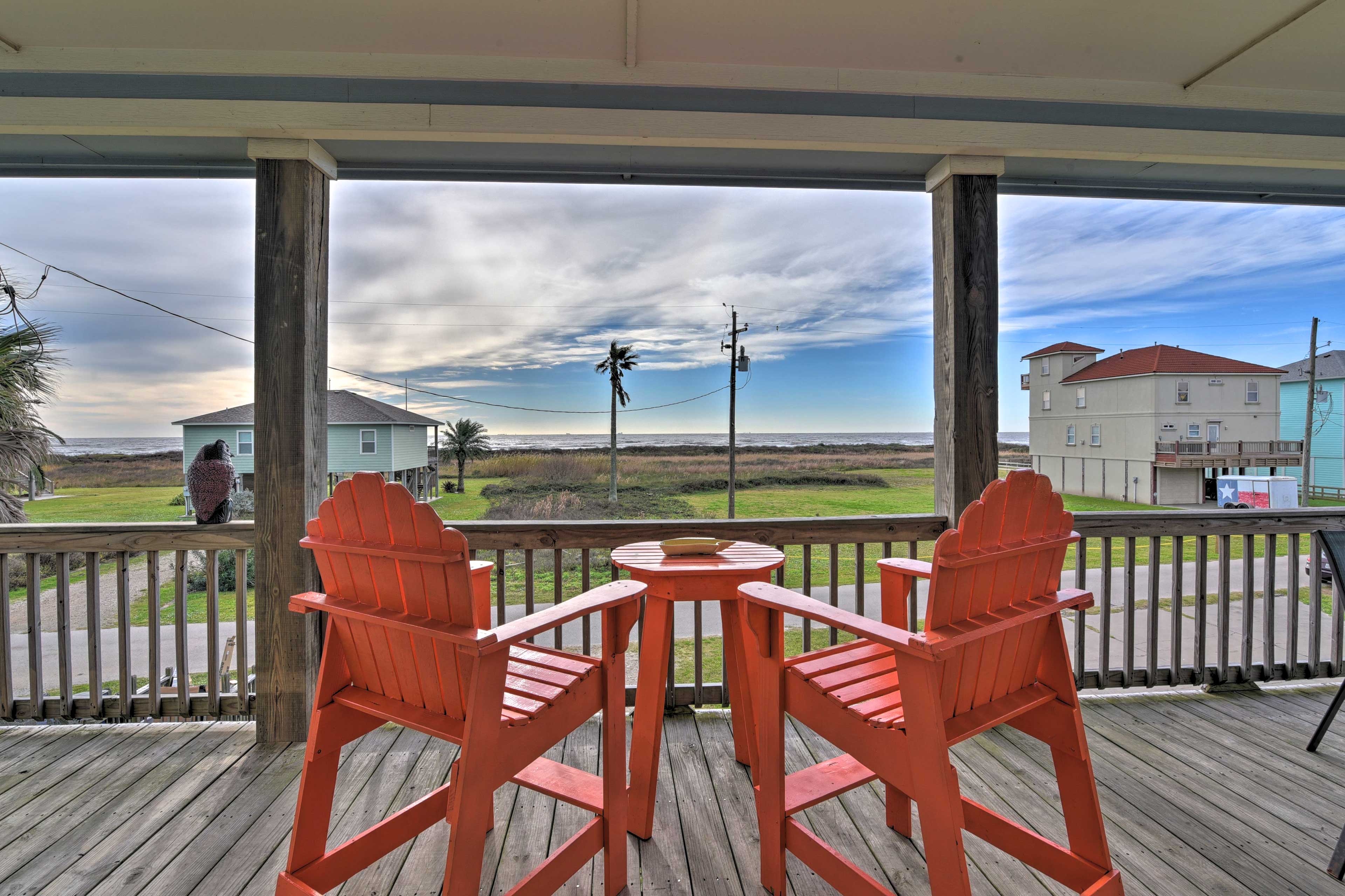 Covered Balcony | Walk to Crystal Beach | 3 Exterior Security Cameras